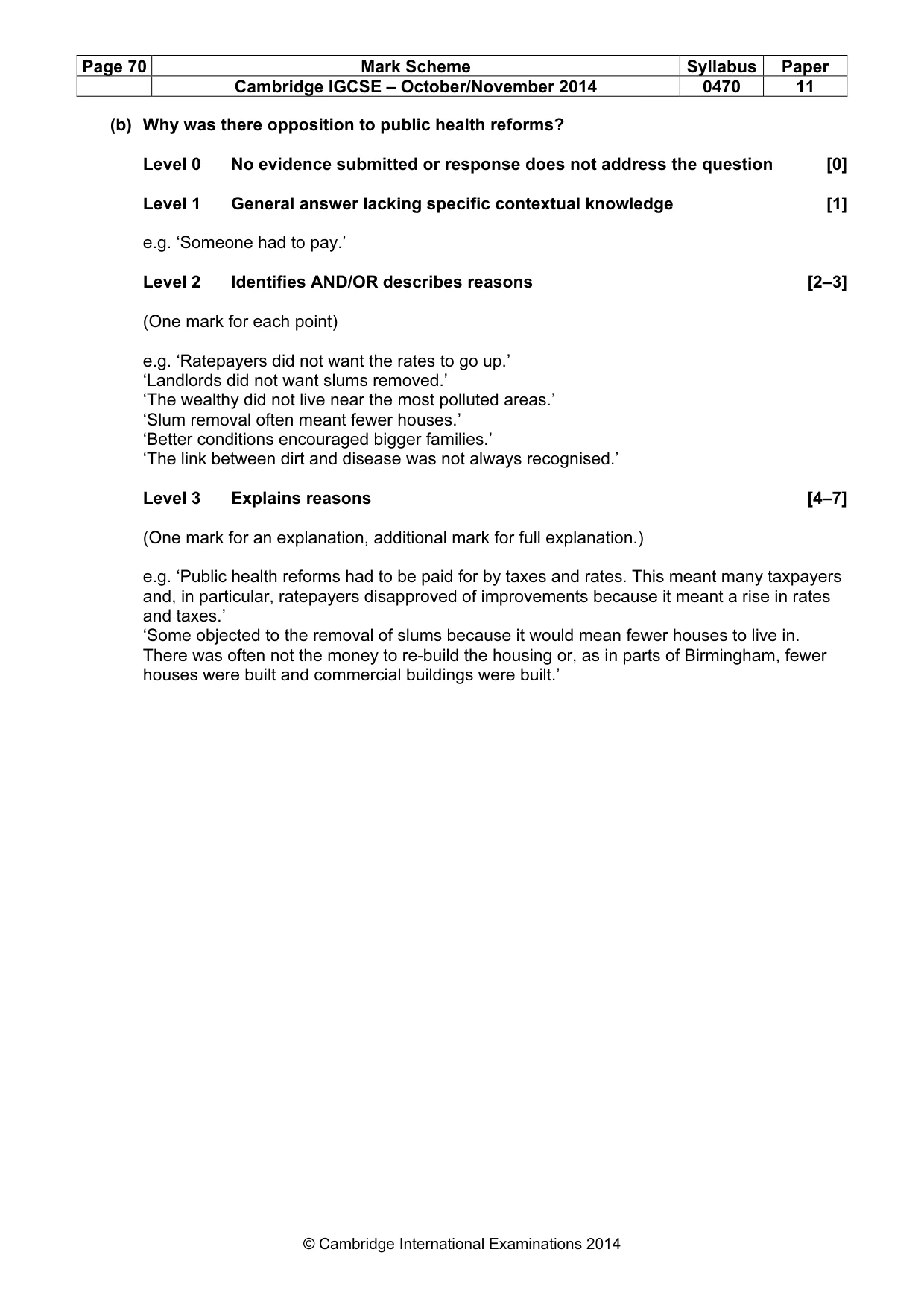 Mark scheme, page 70 of 77