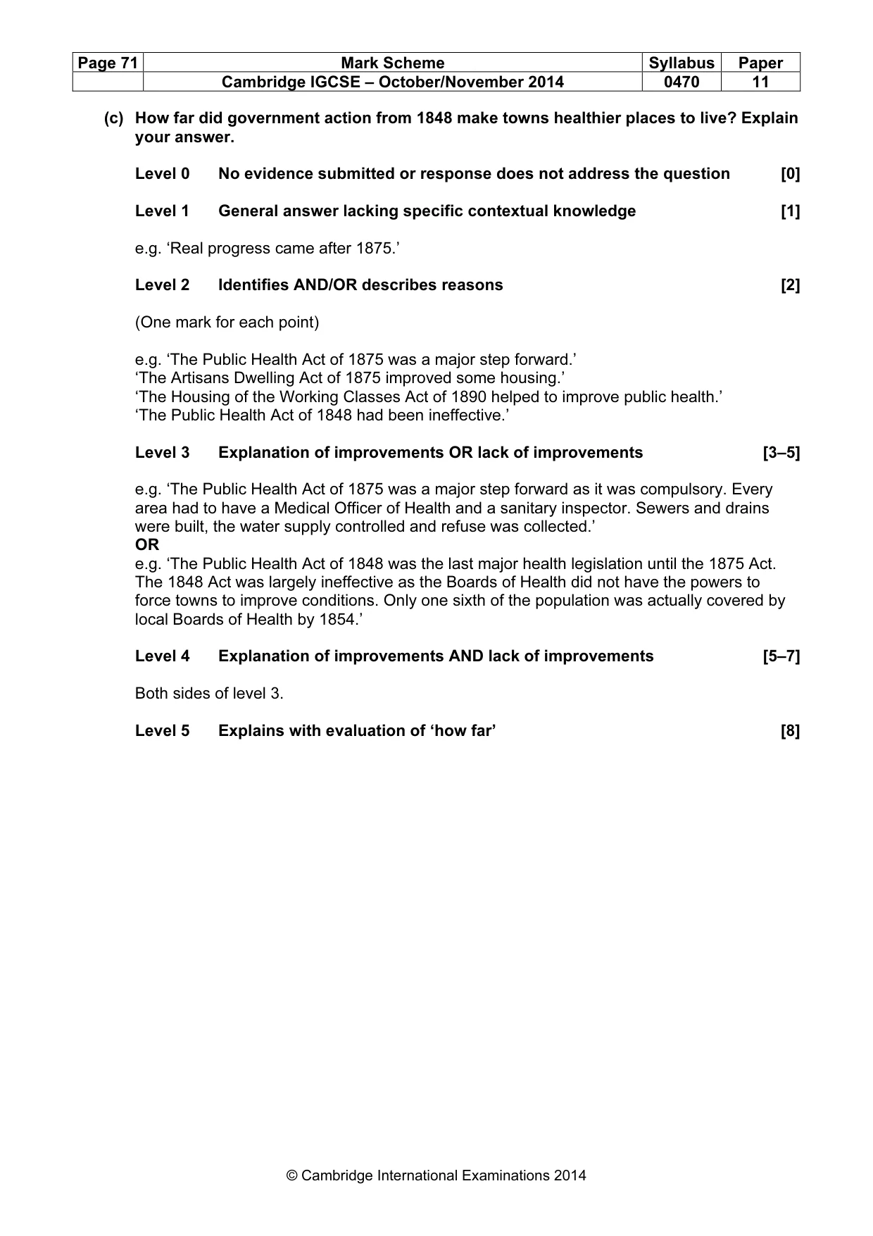 Mark scheme, page 71 of 77