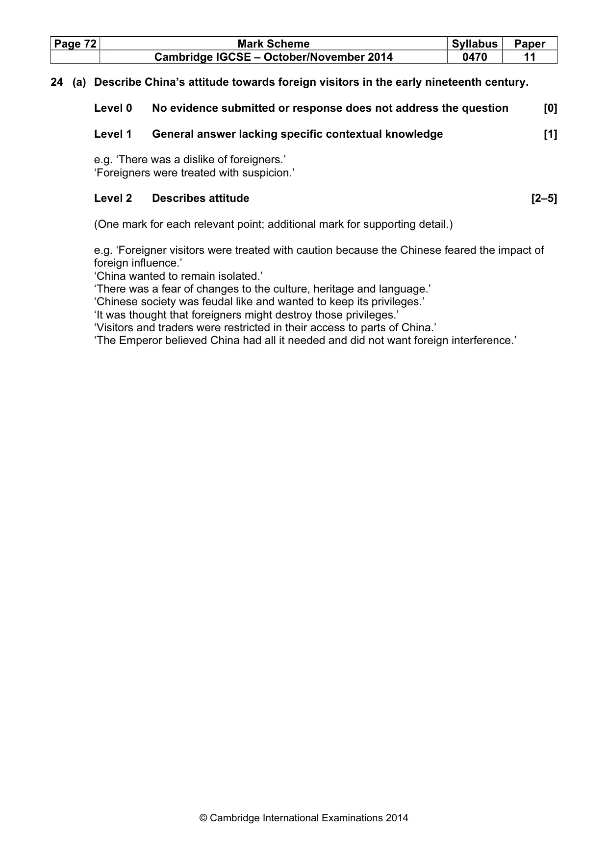 Mark scheme, page 72 of 77