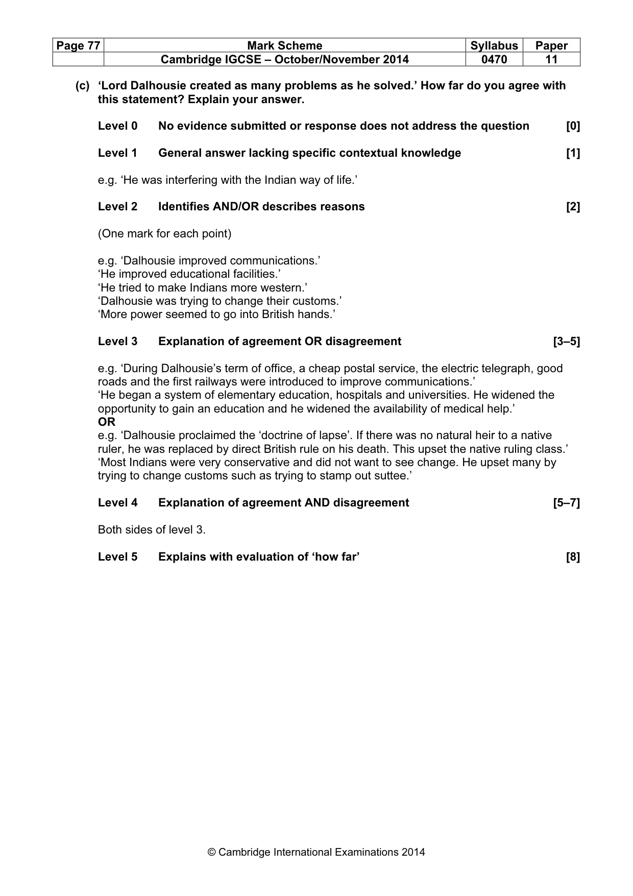 Mark scheme, page 77 of 77