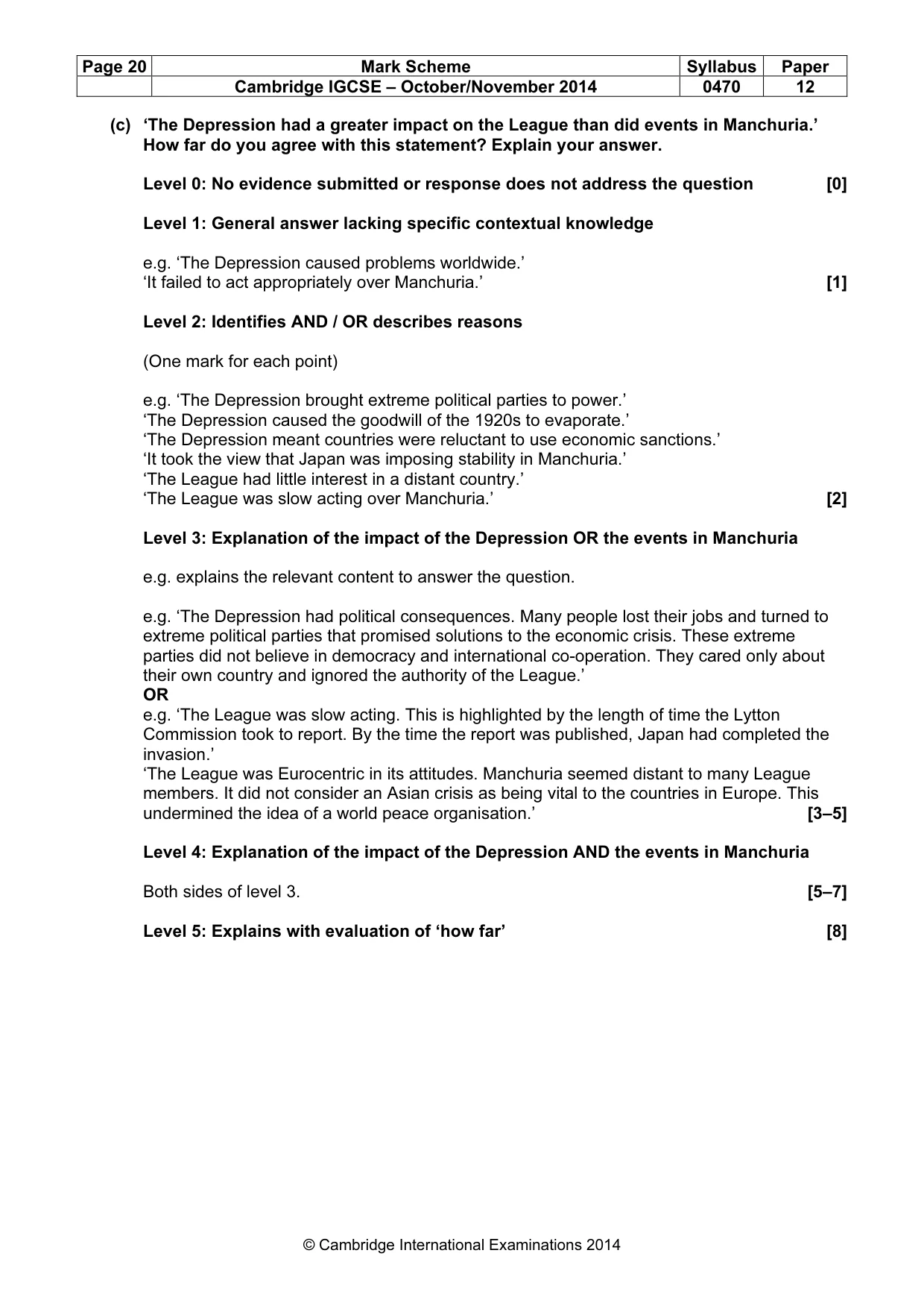Mark scheme, page 20 of 77