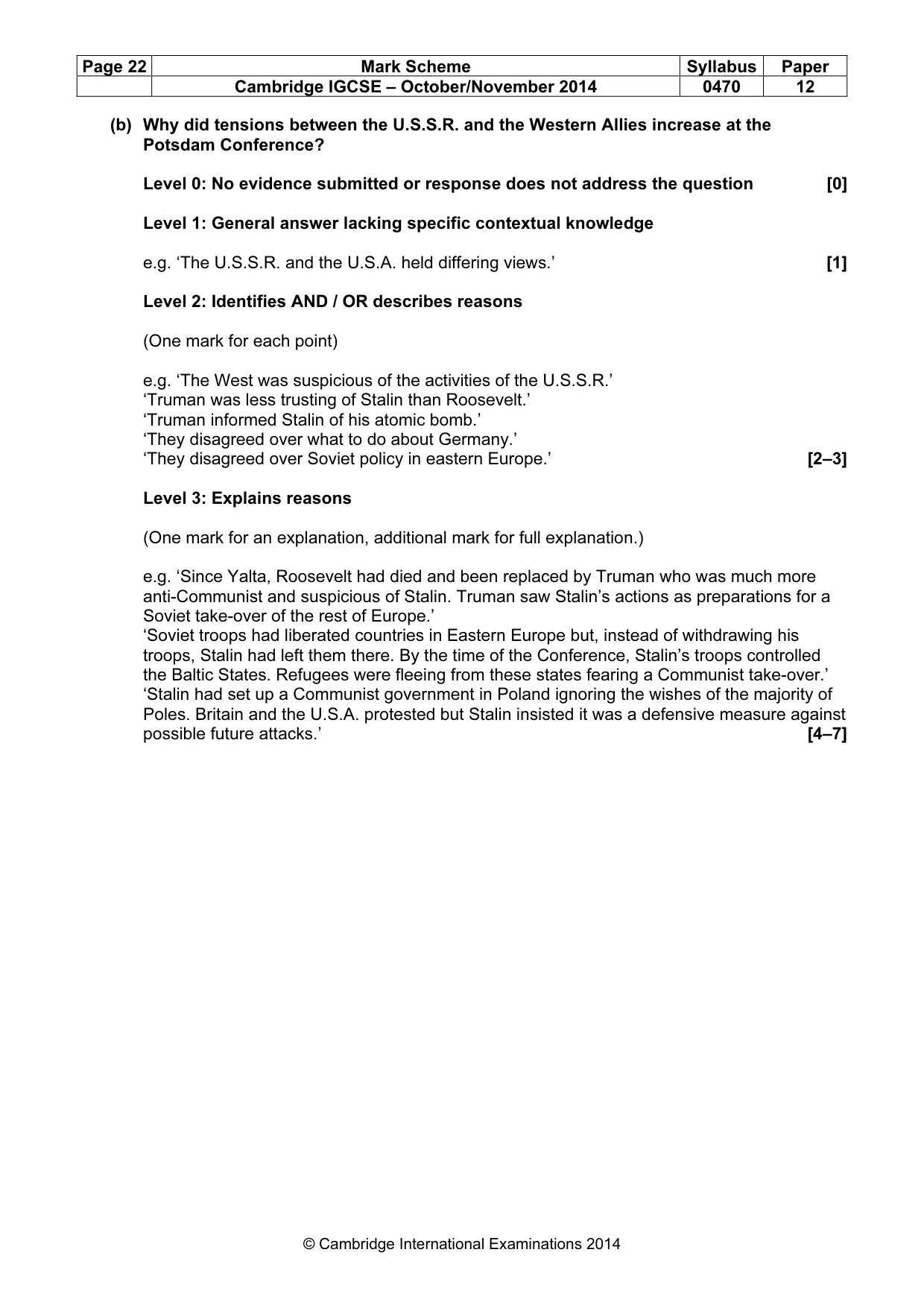 Mark scheme, page 22 of 77