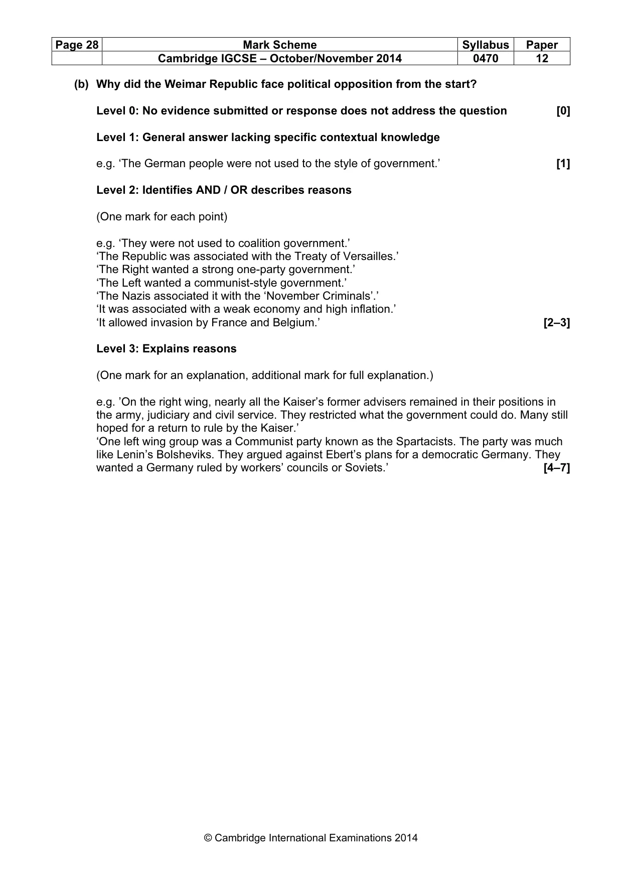 Mark scheme, page 28 of 77