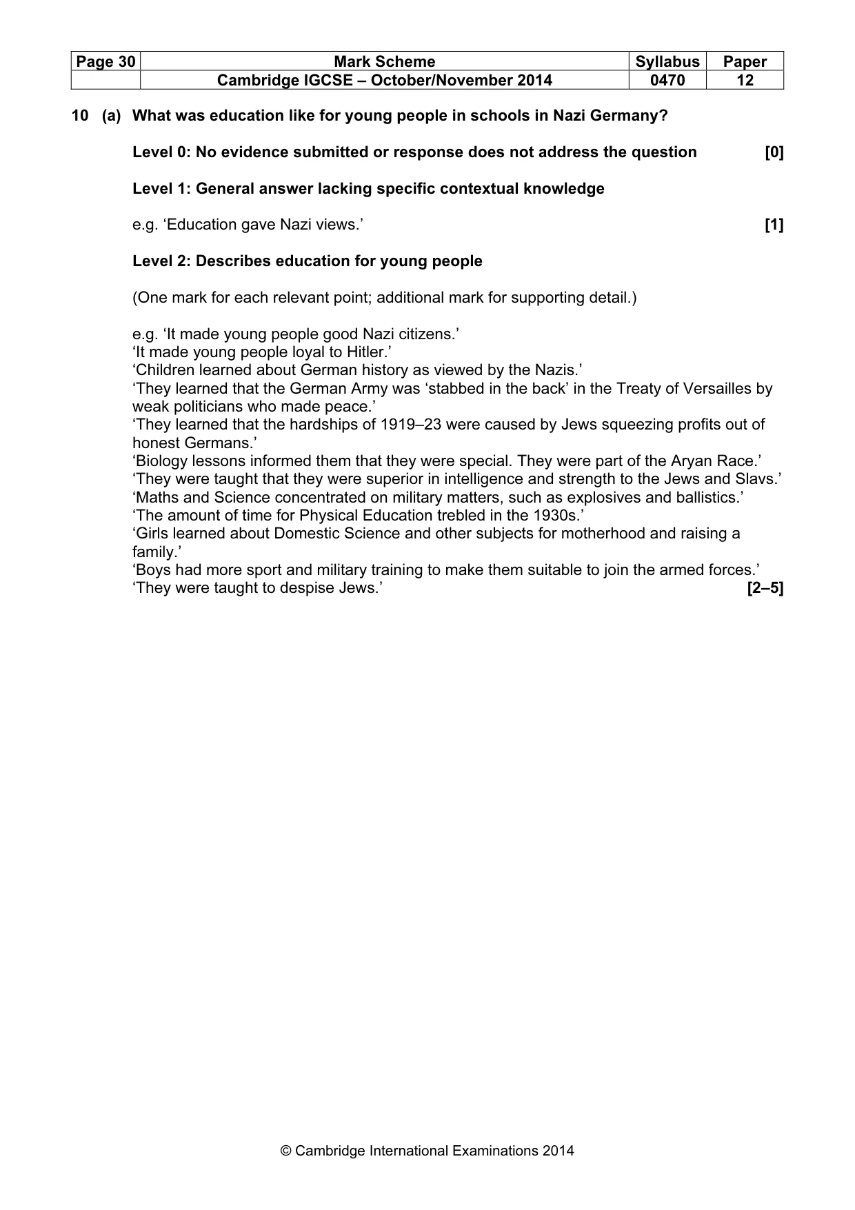 Mark scheme, page 30 of 77
