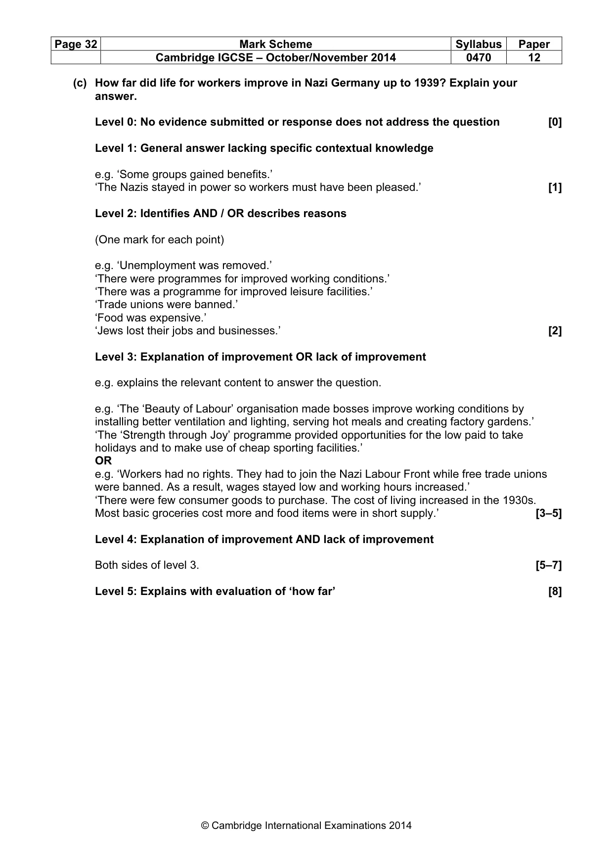 Mark scheme, page 32 of 77