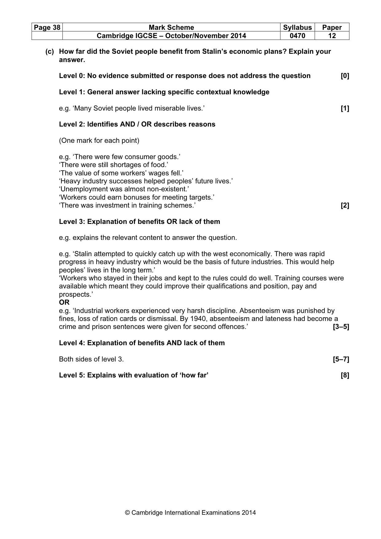 Mark scheme, page 38 of 77