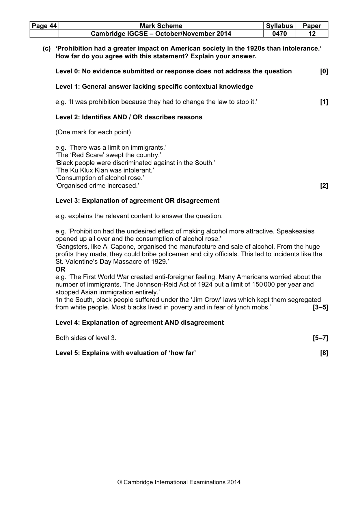 Mark scheme, page 44 of 77