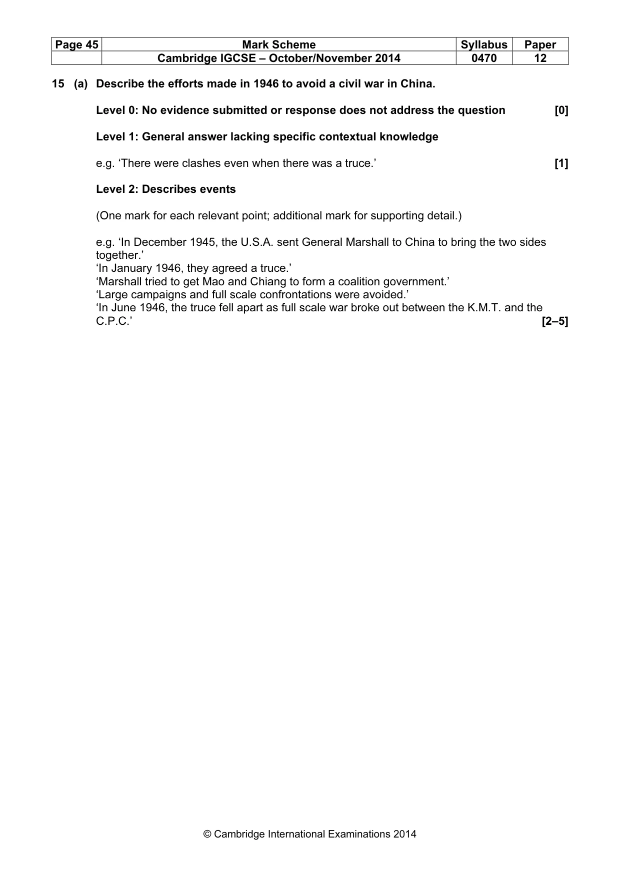 Mark scheme, page 45 of 77
