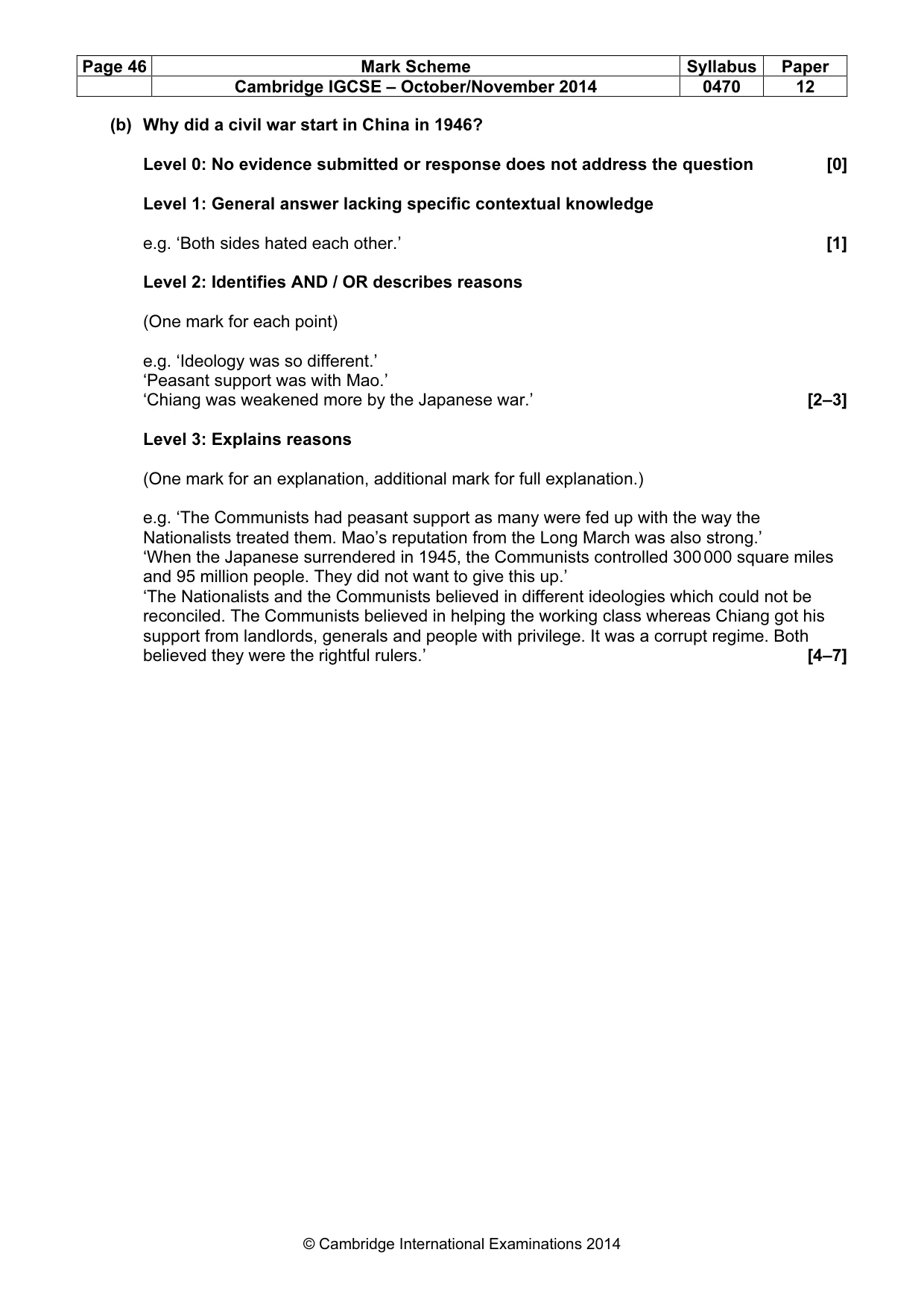 Mark scheme, page 46 of 77