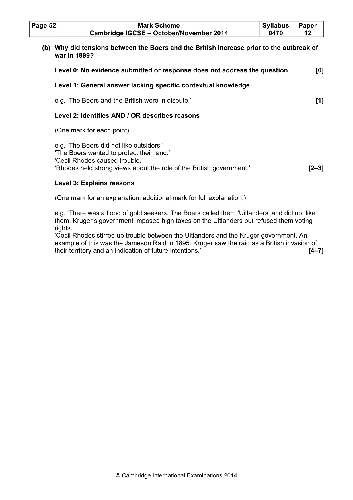 Mark scheme, page 52 of 77
