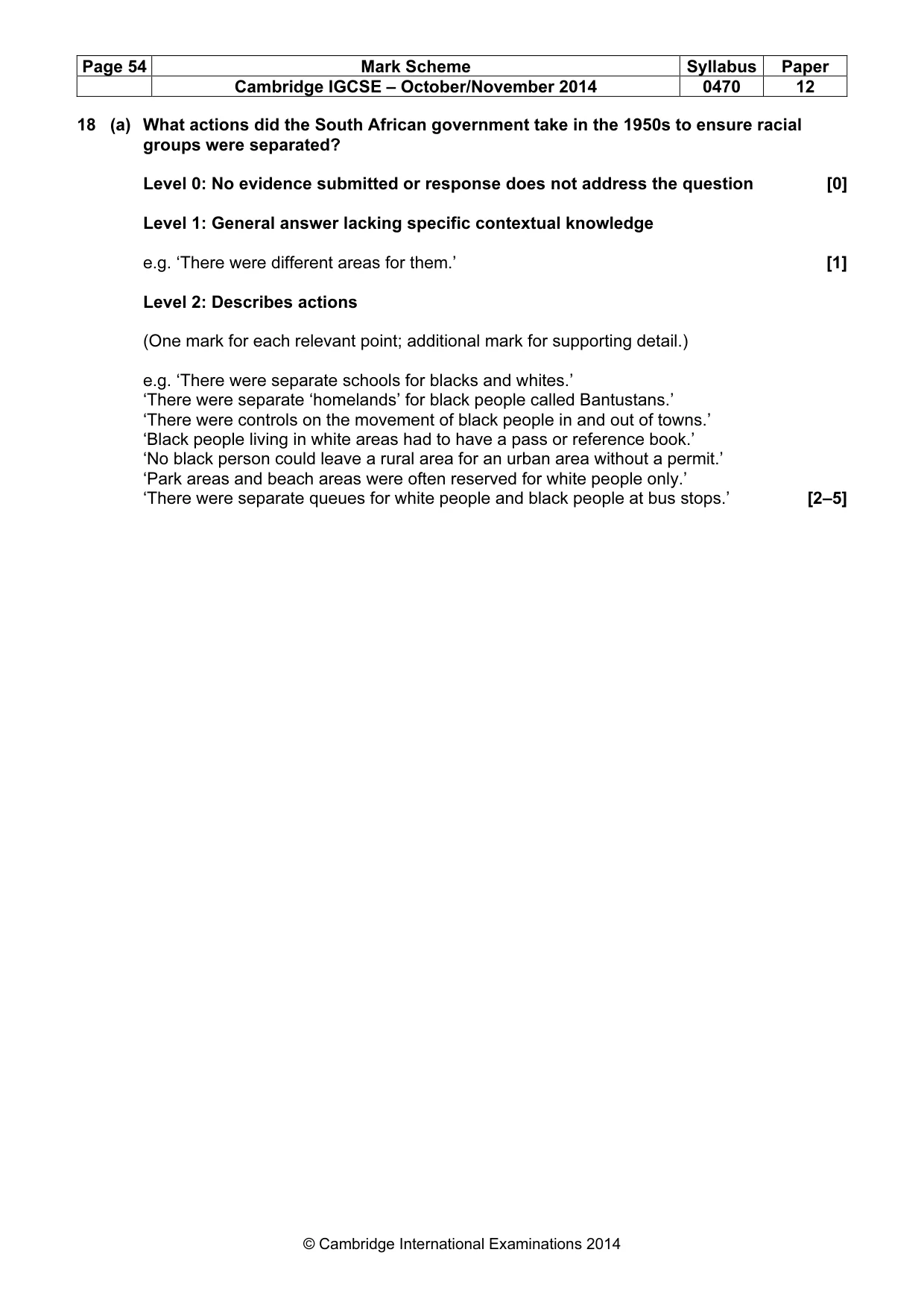 Mark scheme, page 54 of 77