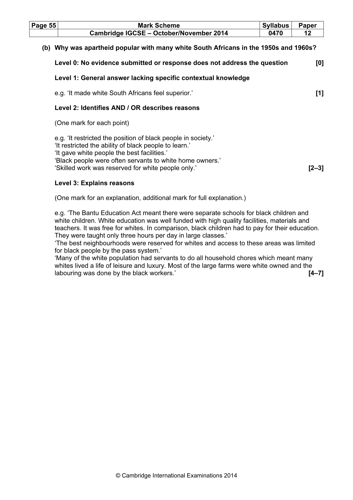 Mark scheme, page 55 of 77