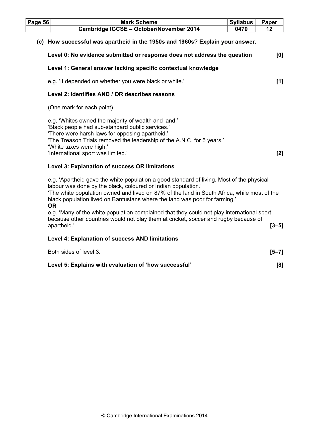 Mark scheme, page 56 of 77
