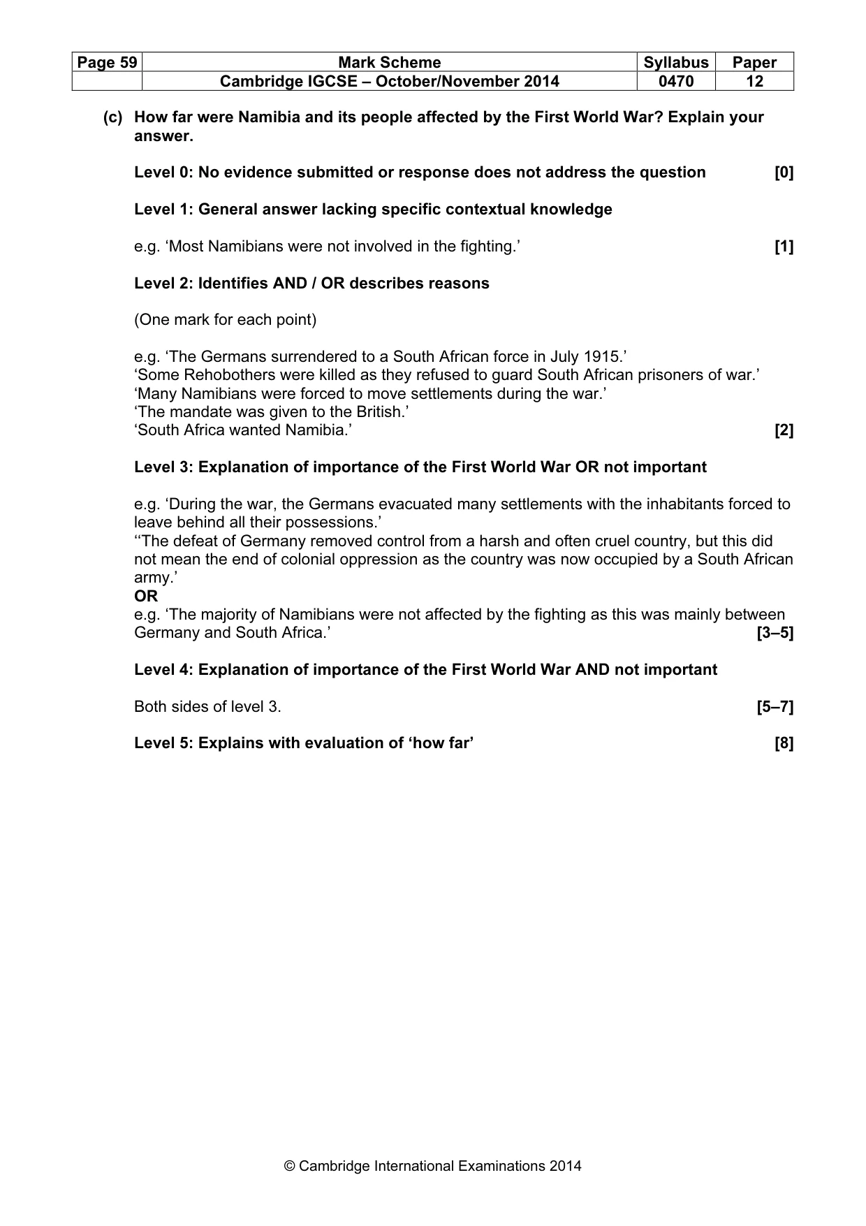 Mark scheme, page 59 of 77