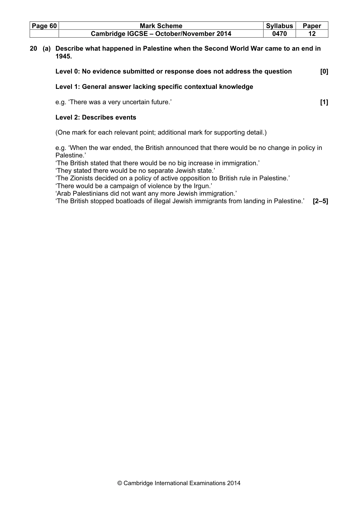 Mark scheme, page 60 of 77