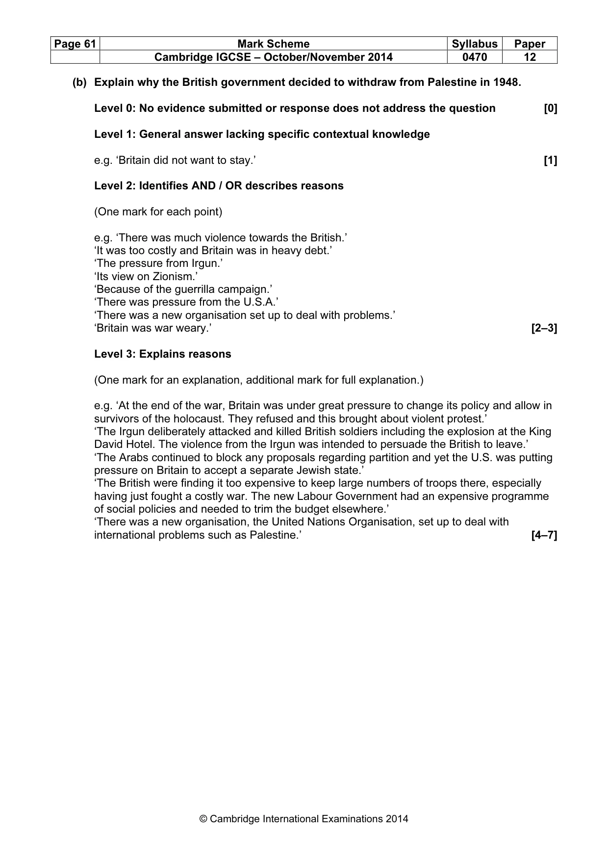 Mark scheme, page 61 of 77