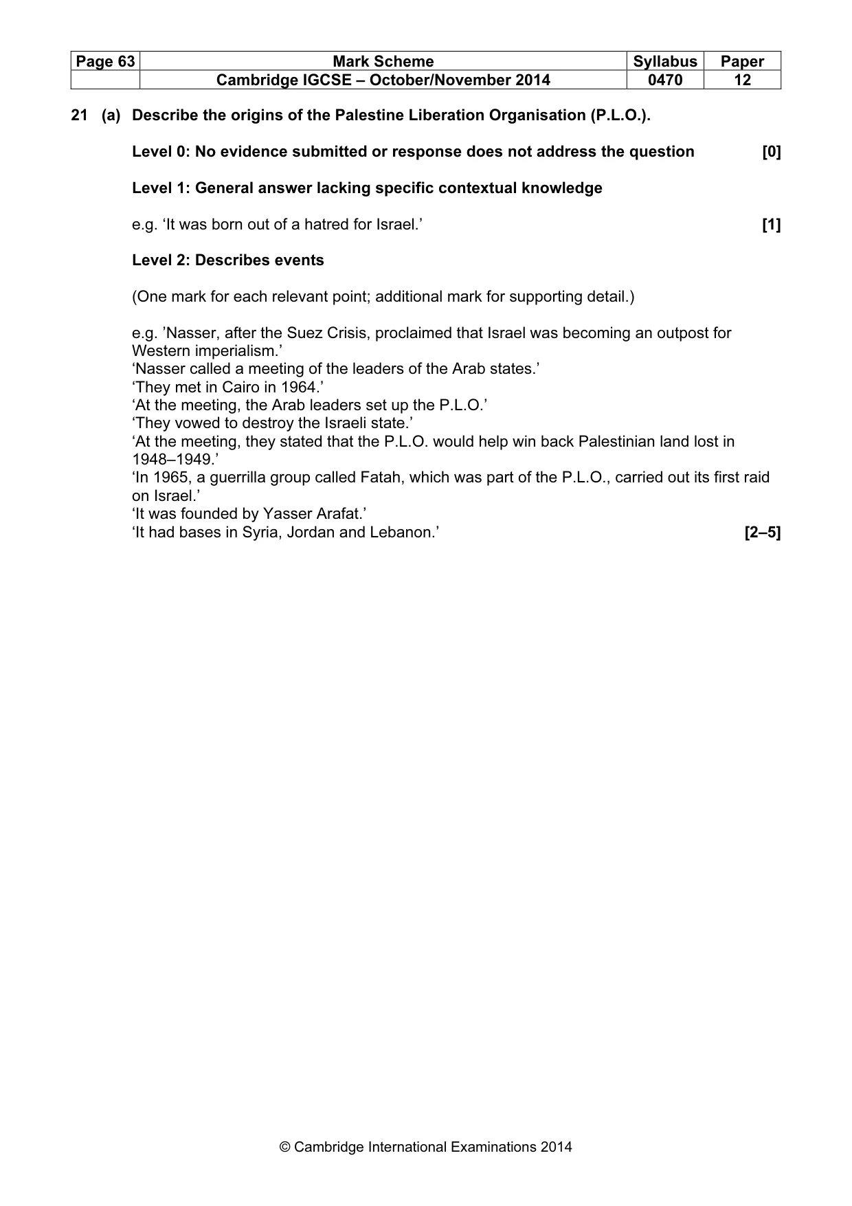 Mark scheme, page 63 of 77