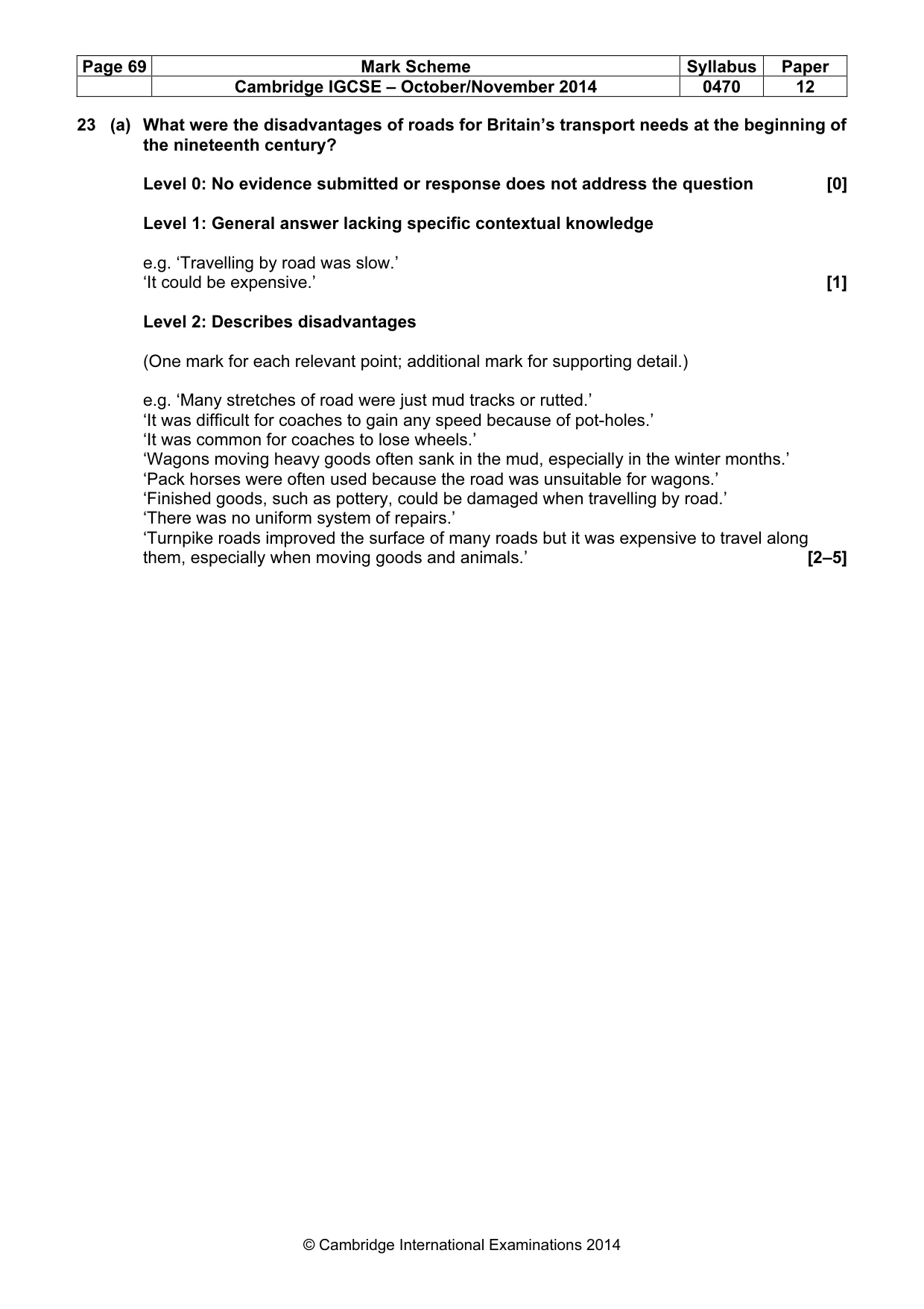 Mark scheme, page 69 of 77