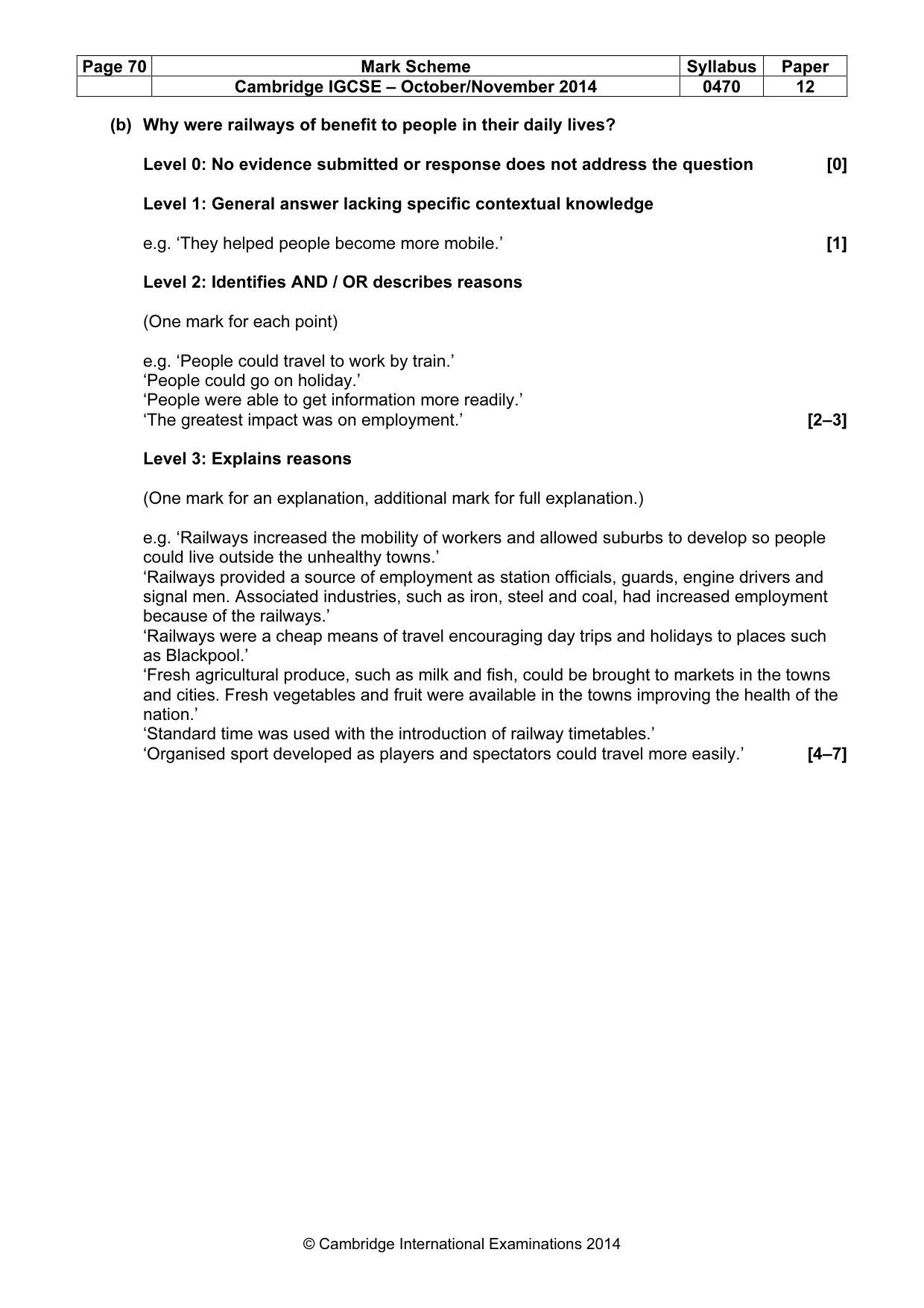 Mark scheme, page 70 of 77