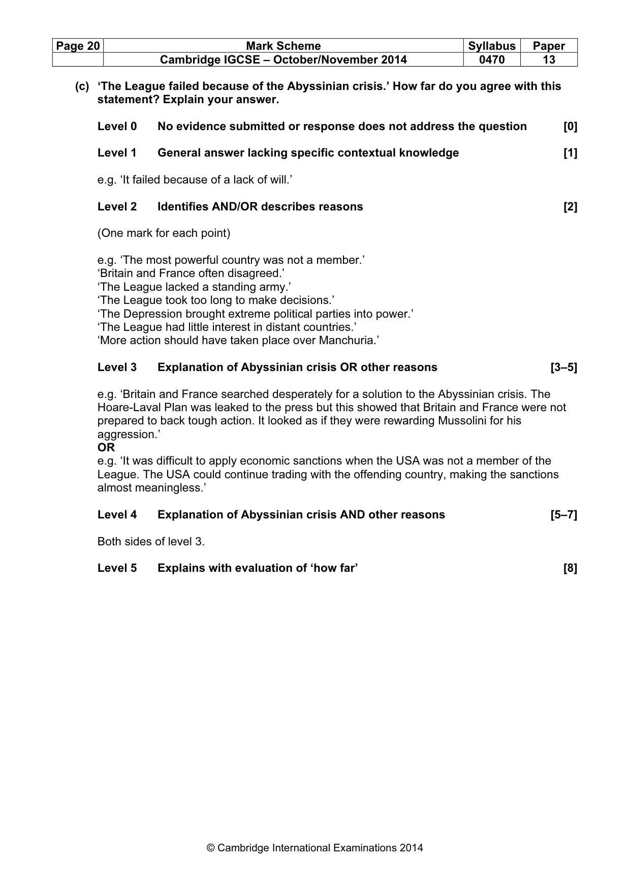 Mark scheme, page 20 of 77