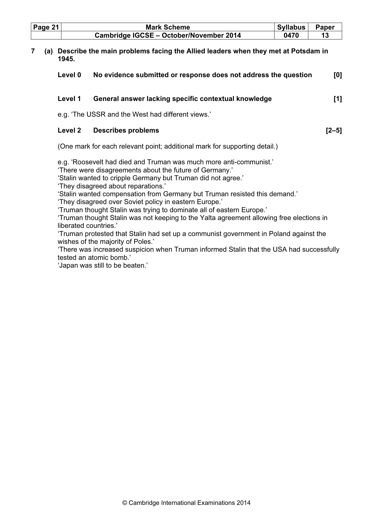 Mark scheme, page 21 of 77