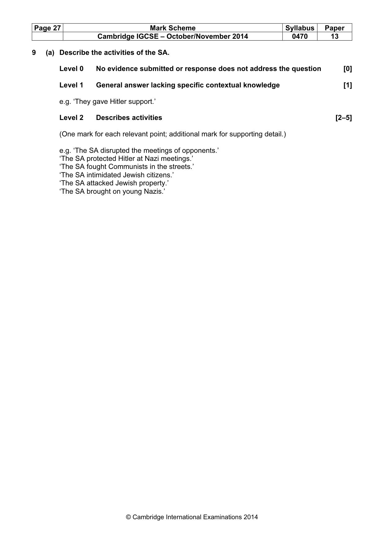 Mark scheme, page 27 of 77