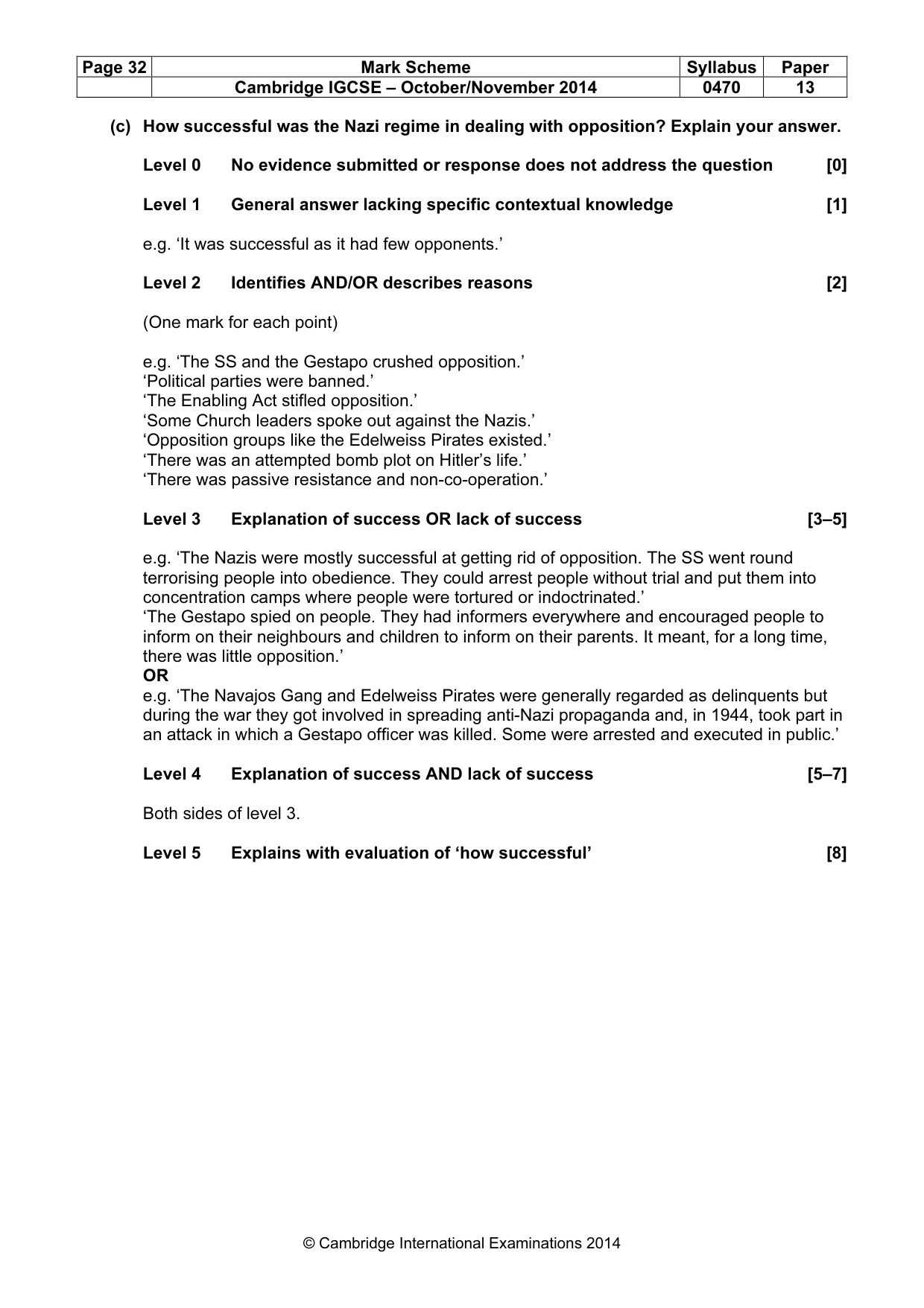 Mark scheme, page 32 of 77