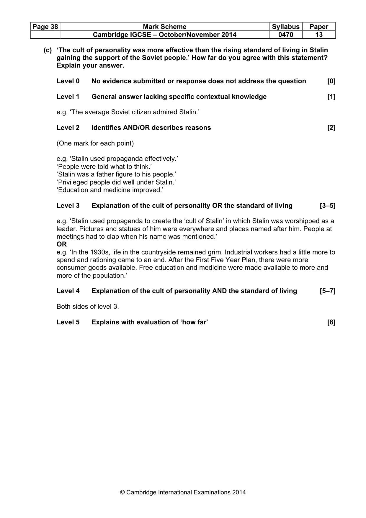 Mark scheme, page 38 of 77