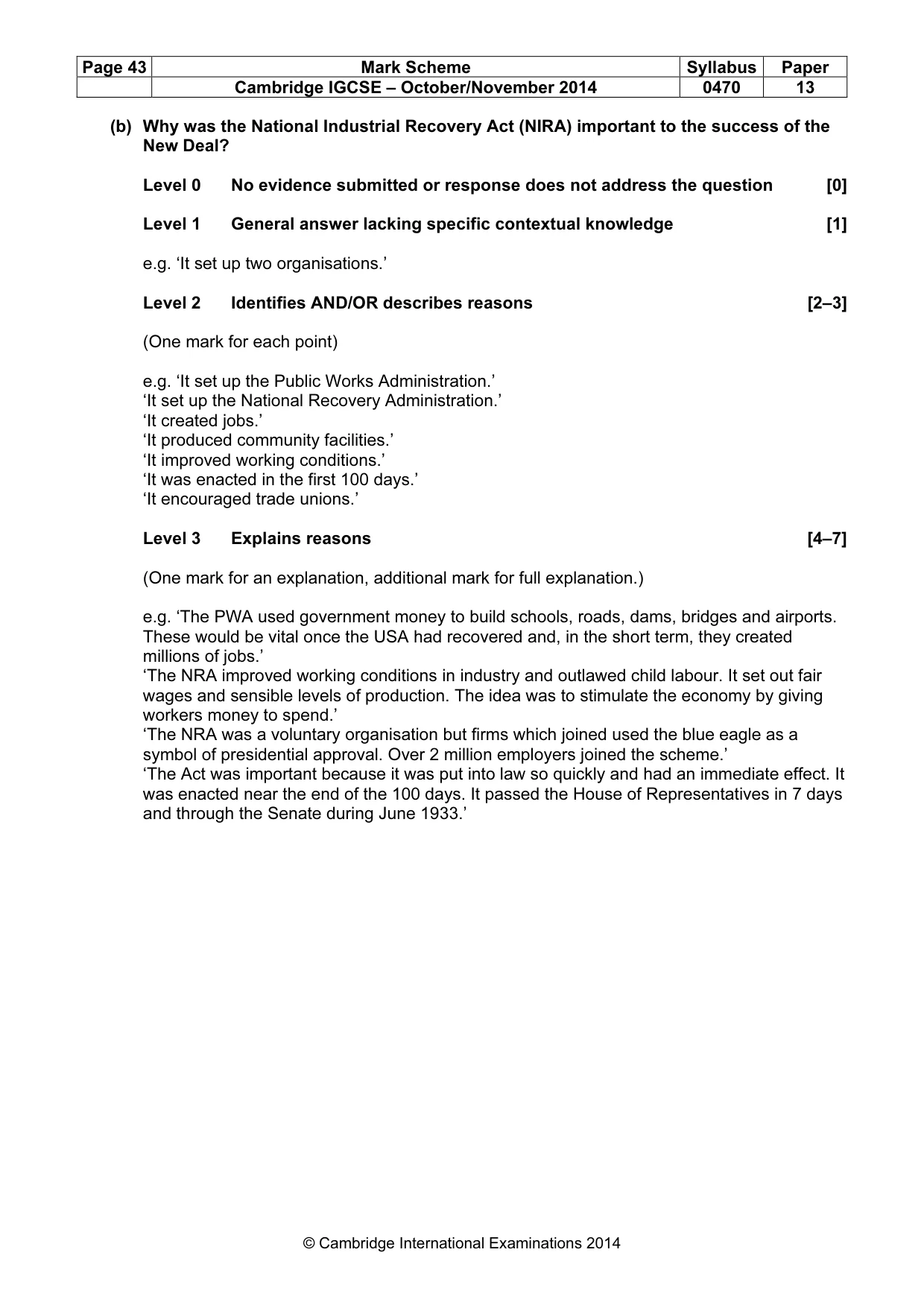 Mark scheme, page 43 of 77