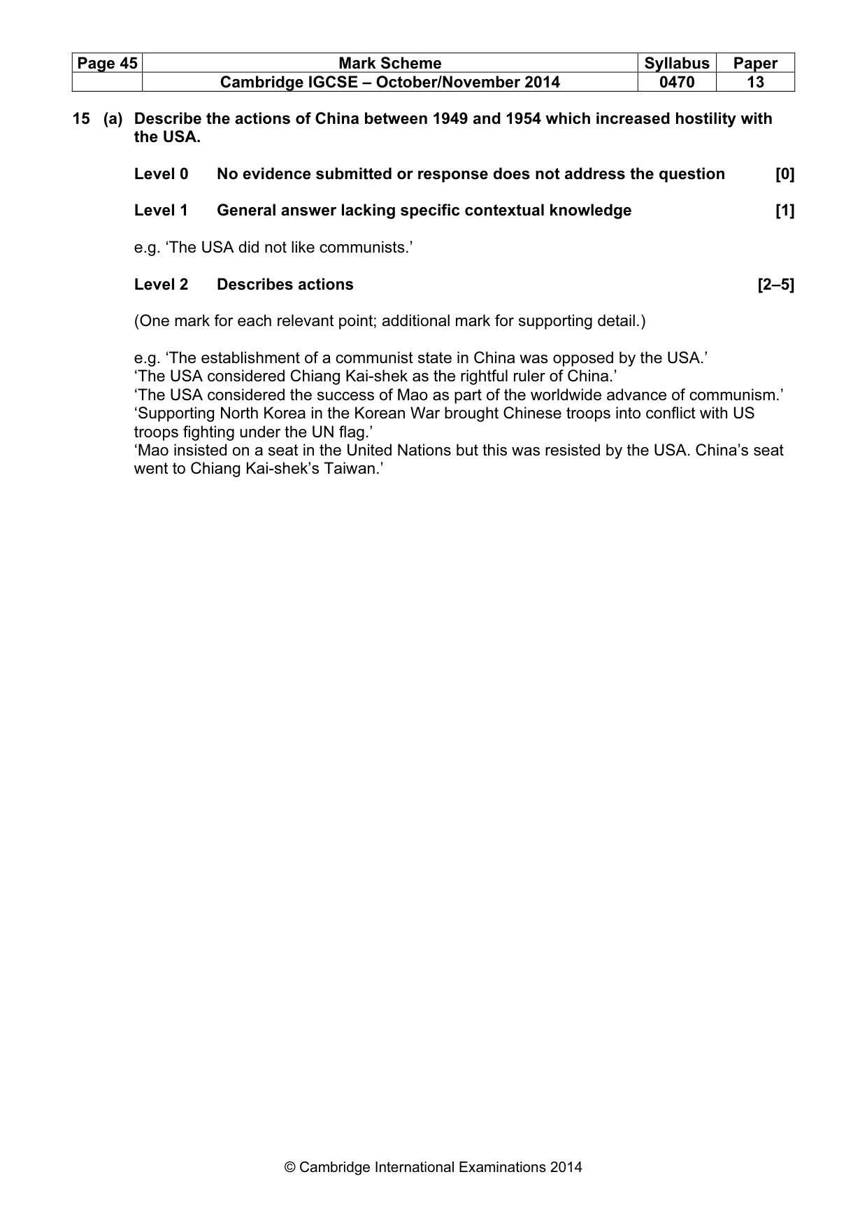 Mark scheme, page 45 of 77