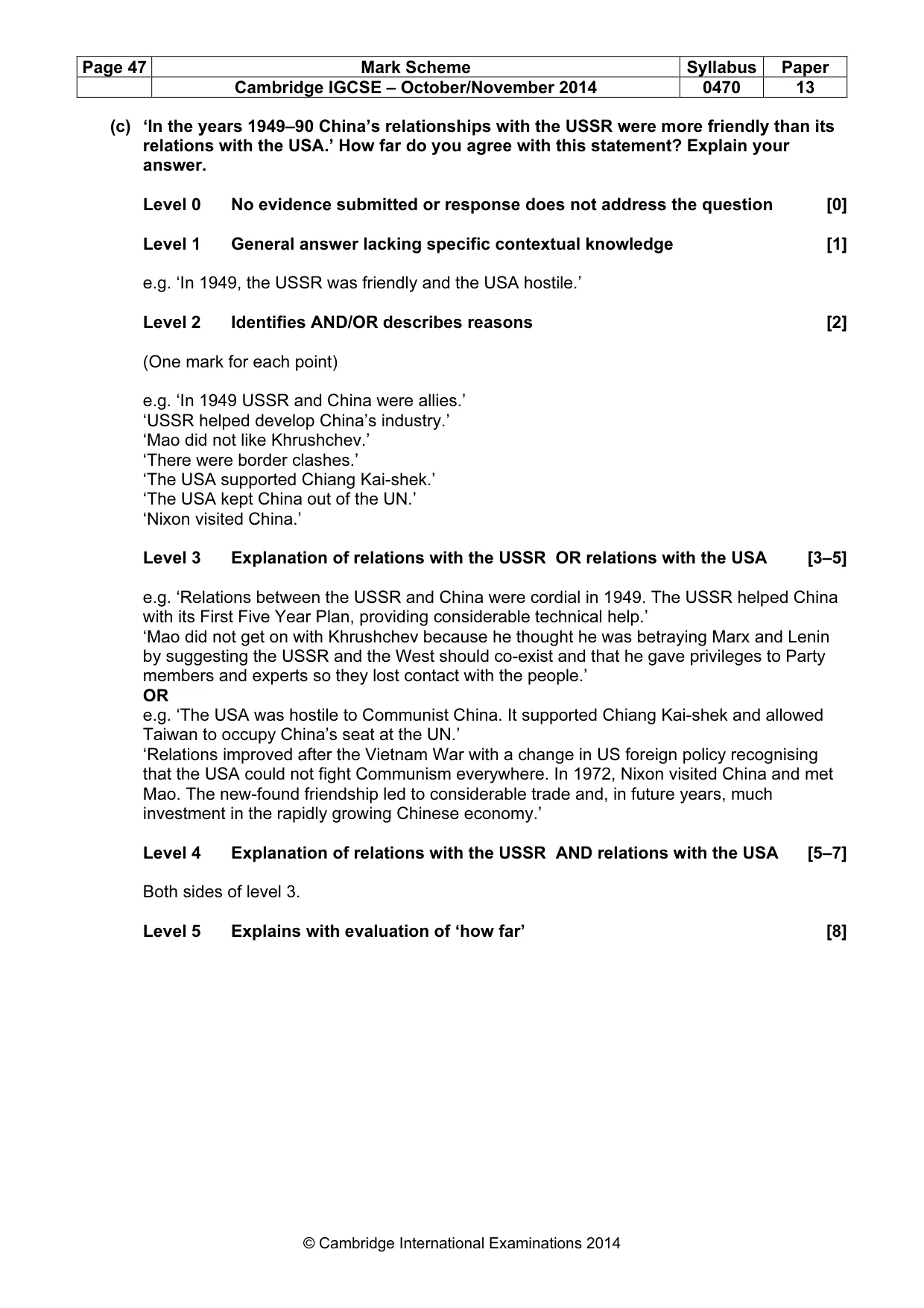 Mark scheme, page 47 of 77