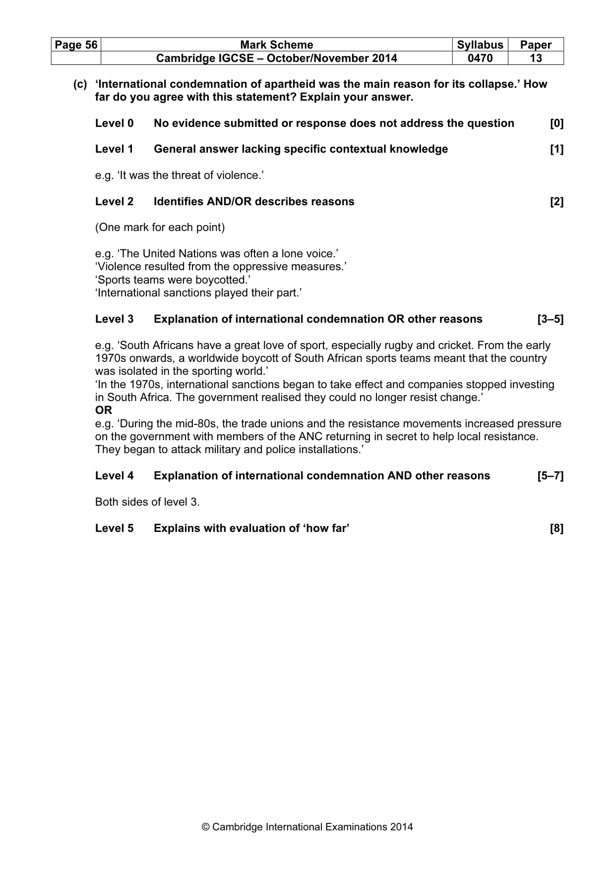 Mark scheme, page 56 of 77