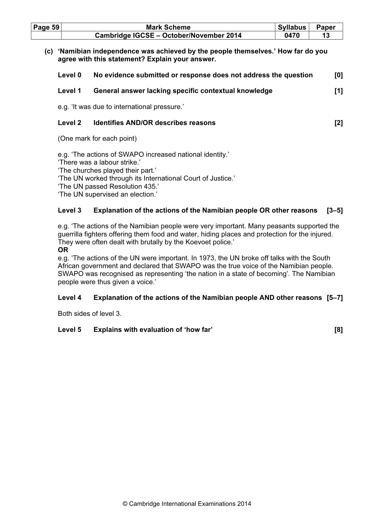 Mark scheme, page 59 of 77