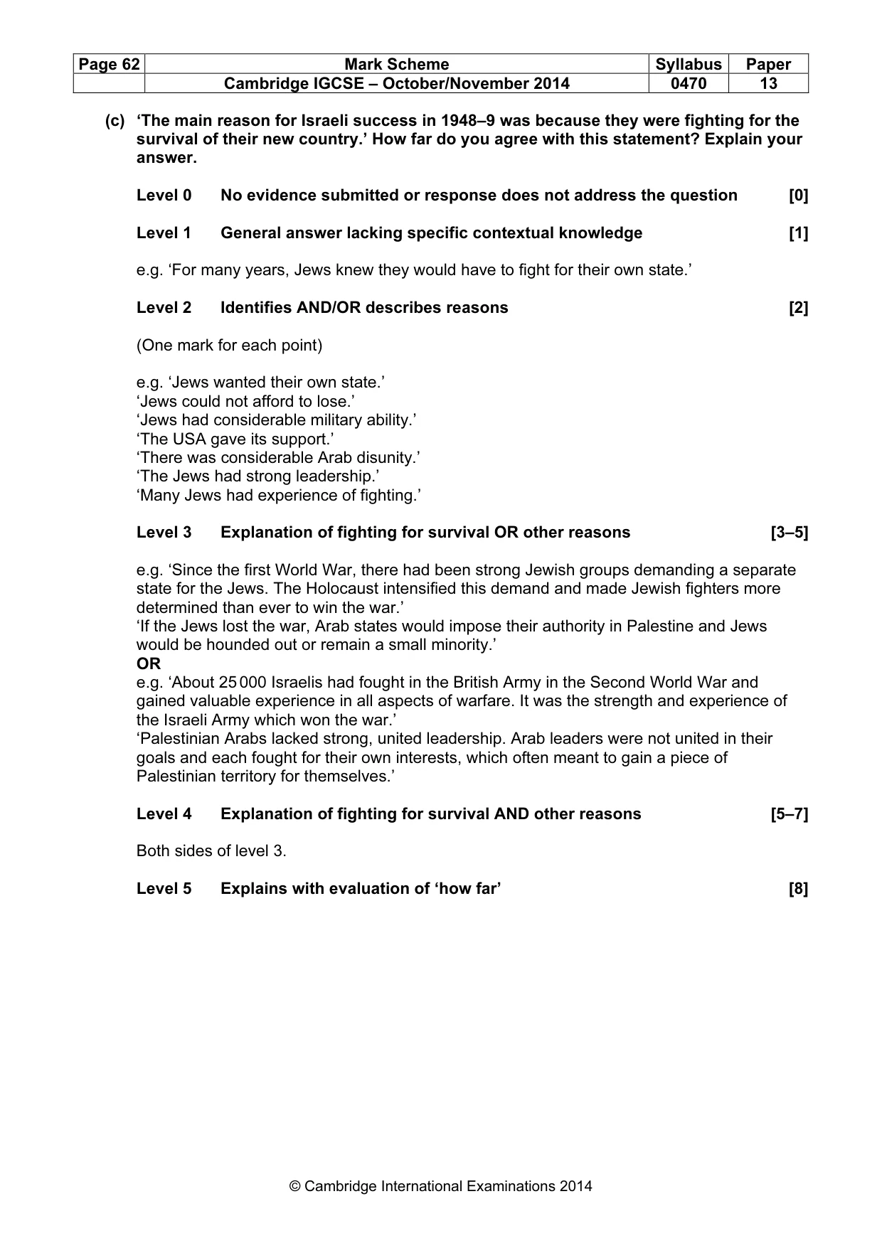 Mark scheme, page 62 of 77