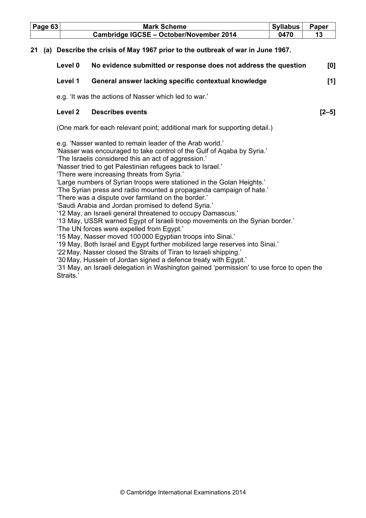 Mark scheme, page 63 of 77