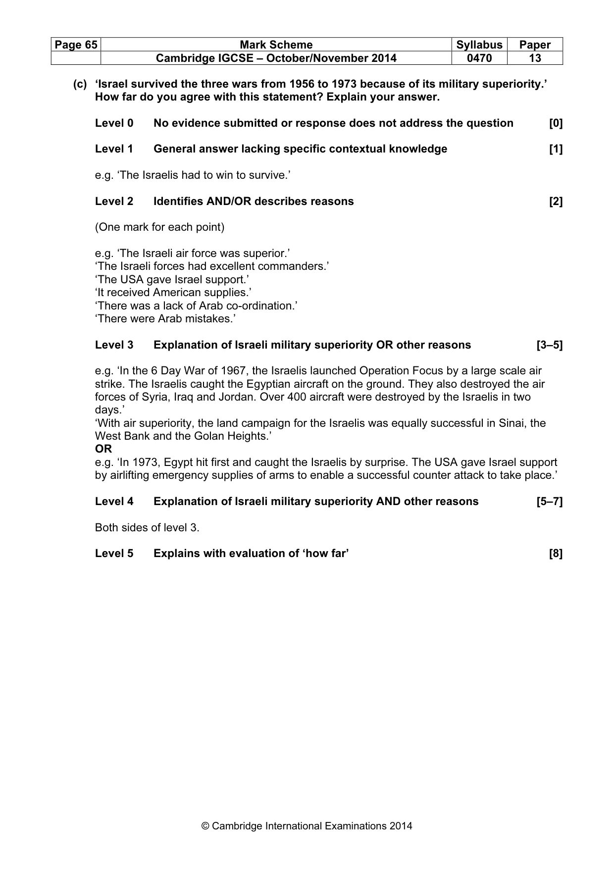 Mark scheme, page 65 of 77