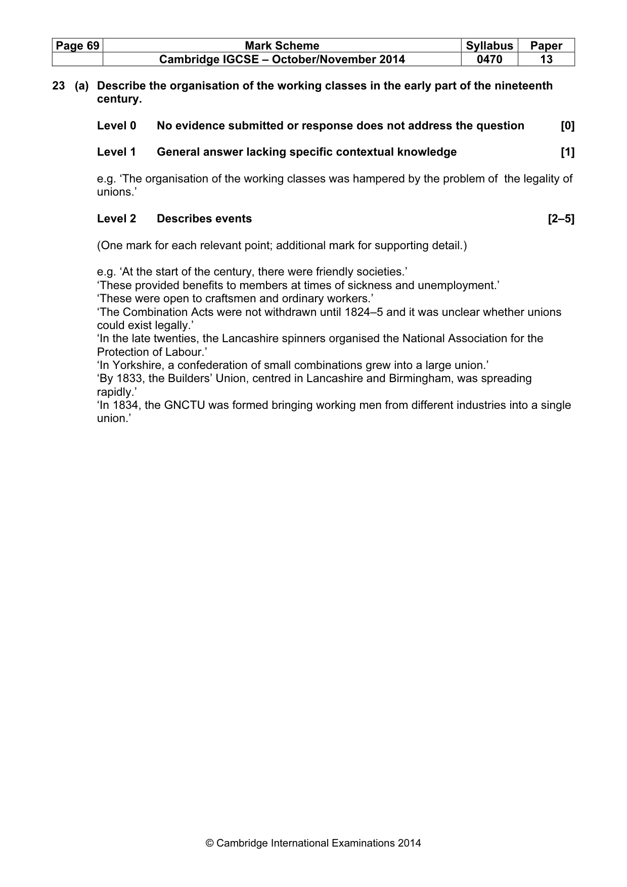Mark scheme, page 69 of 77