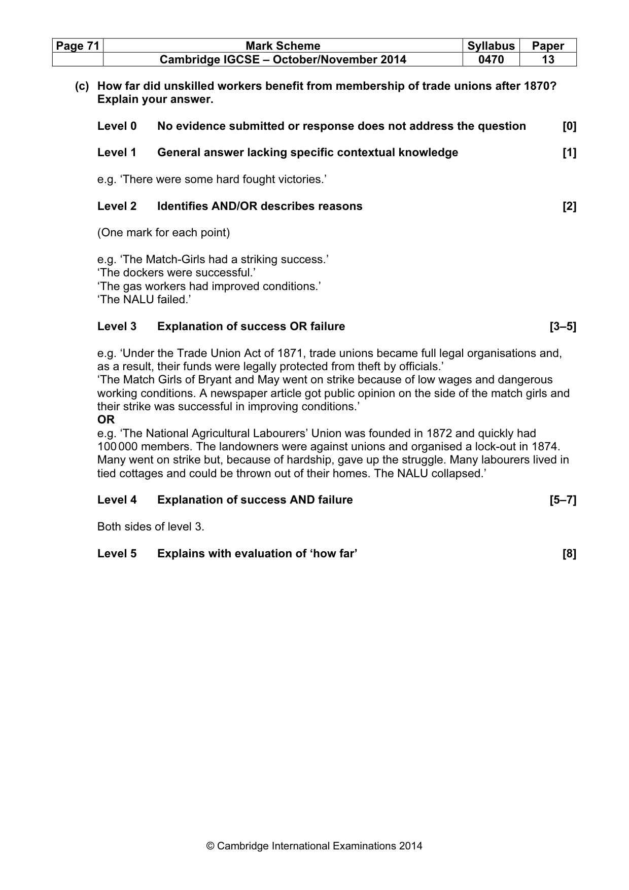 Mark scheme, page 71 of 77