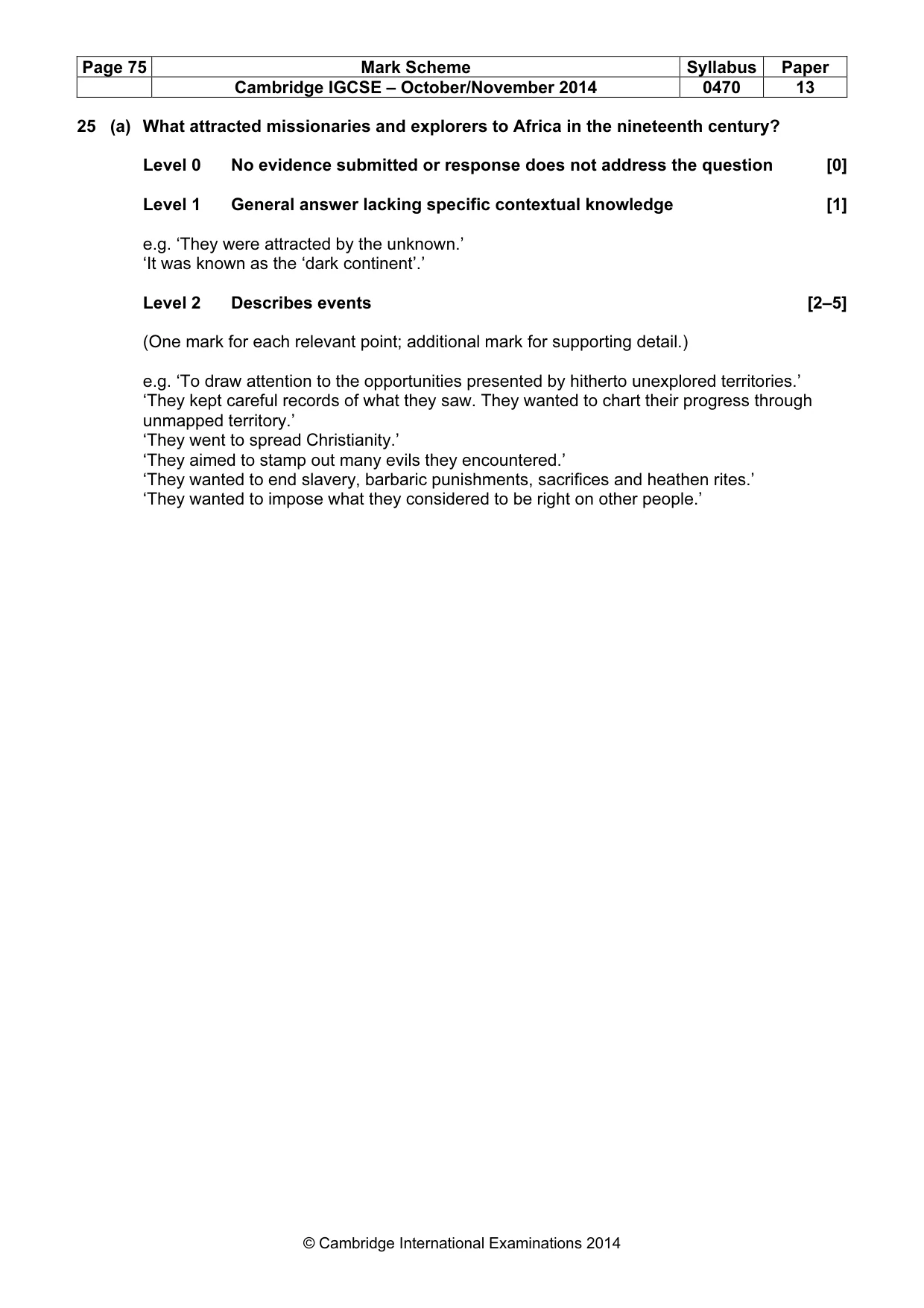 Mark scheme, page 75 of 77