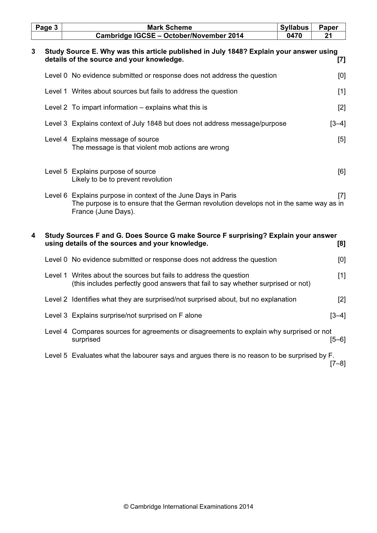 Mark scheme, page 3 of 8