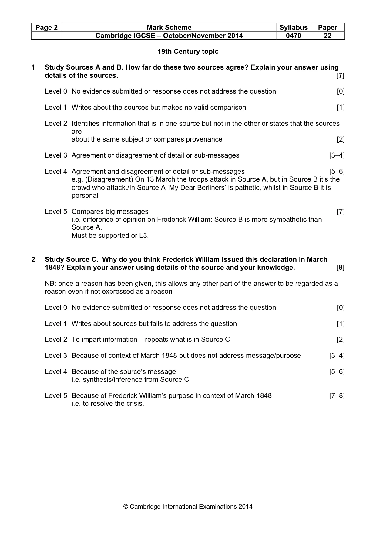 Mark scheme, page 2 of 7