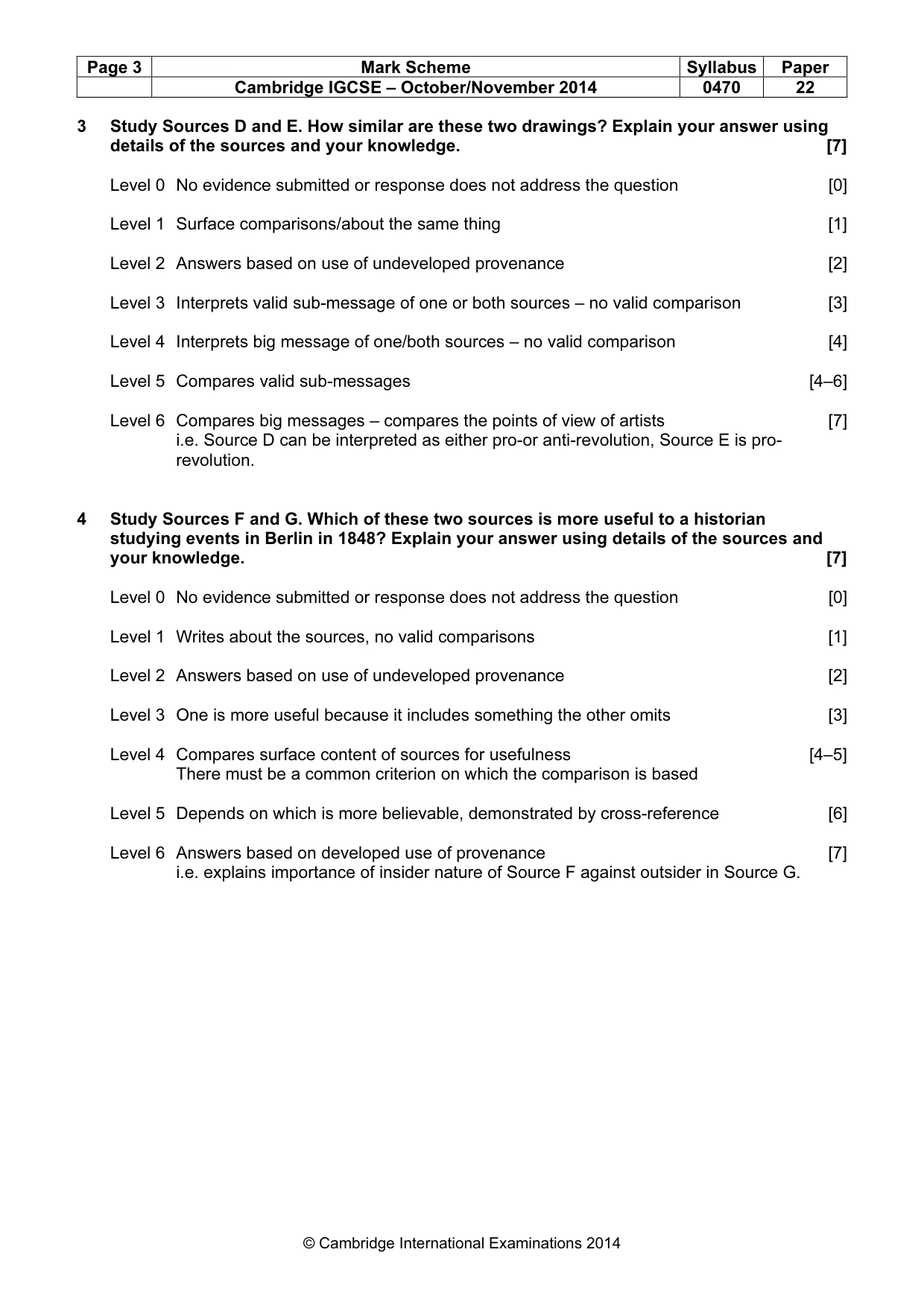 Mark scheme, page 3 of 7