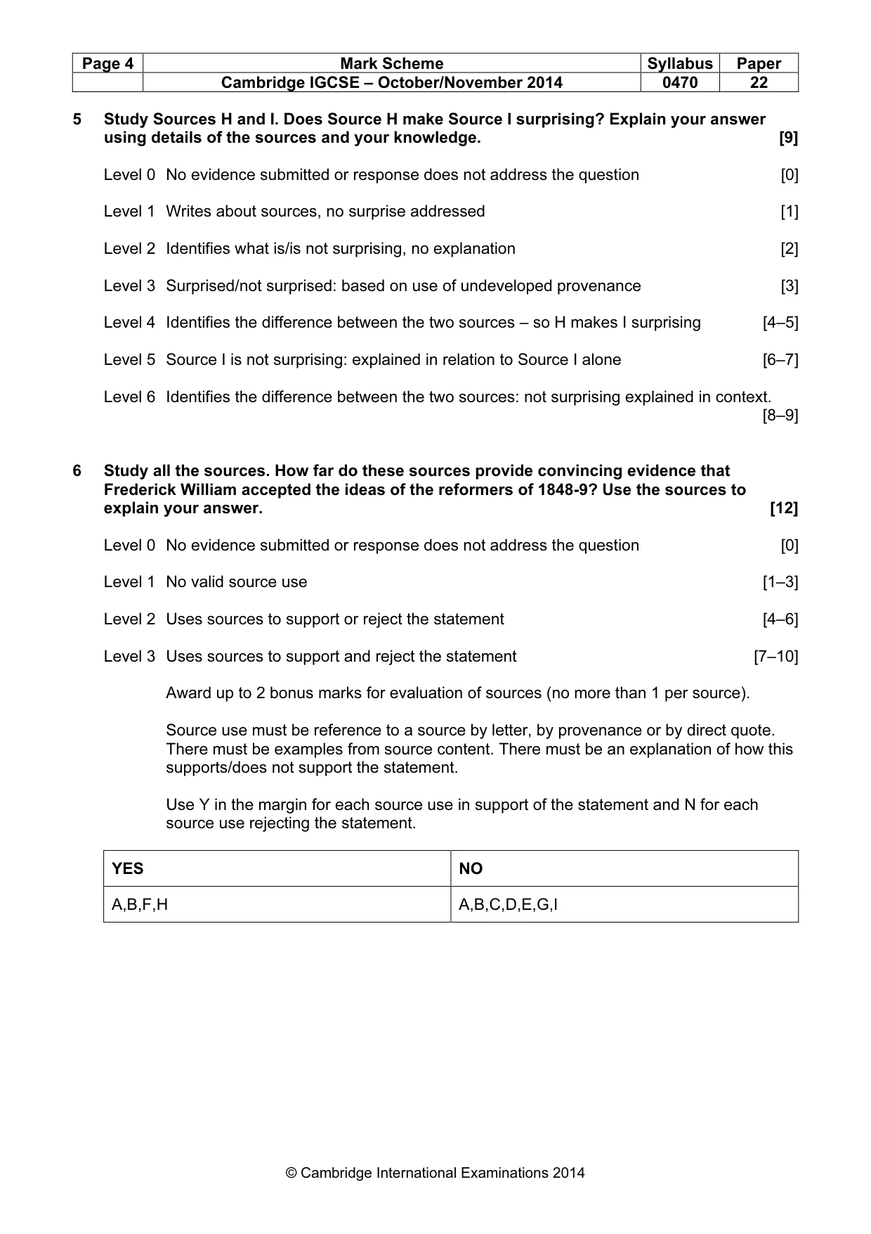 Mark scheme, page 4 of 7