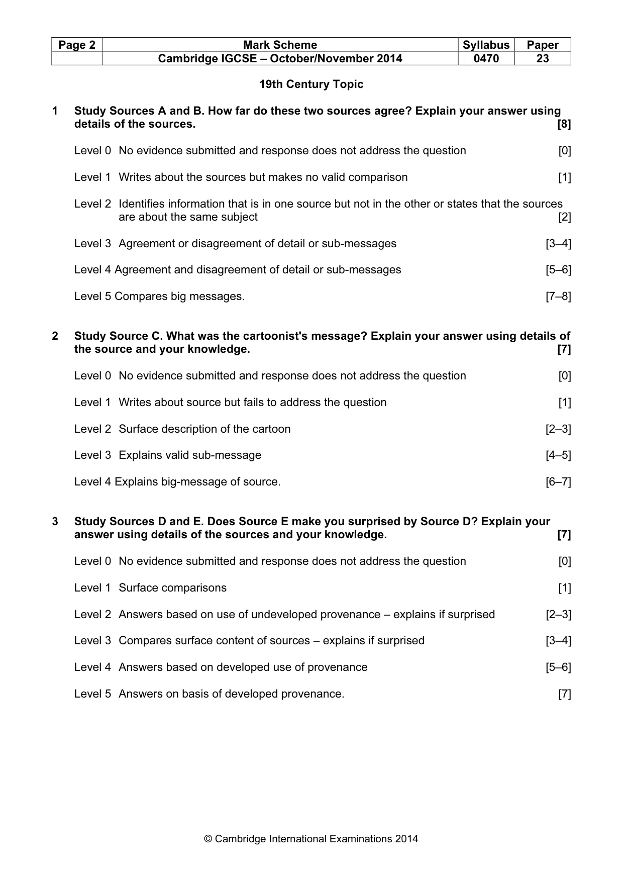 Mark scheme, page 2 of 7