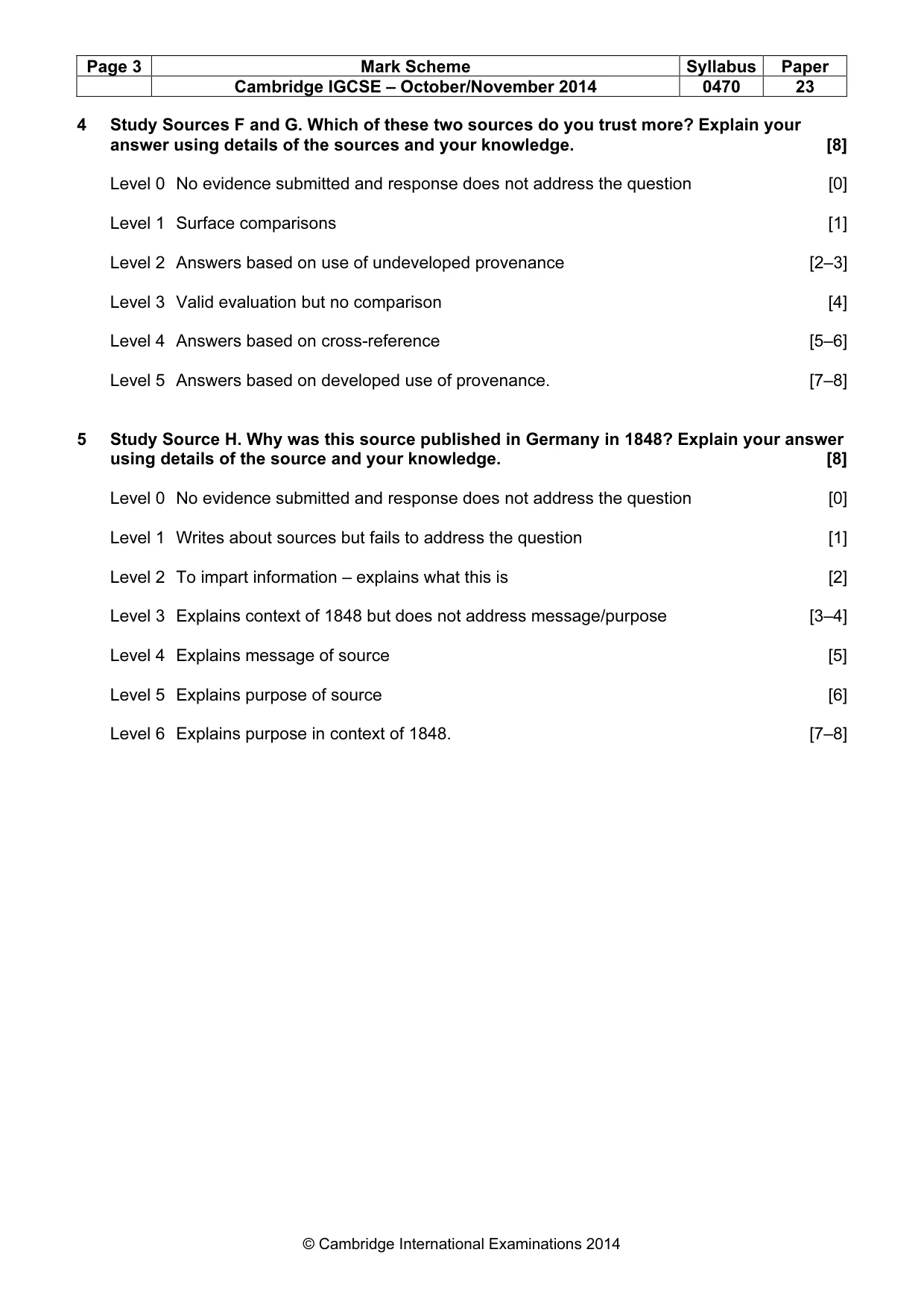 Mark scheme, page 3 of 7