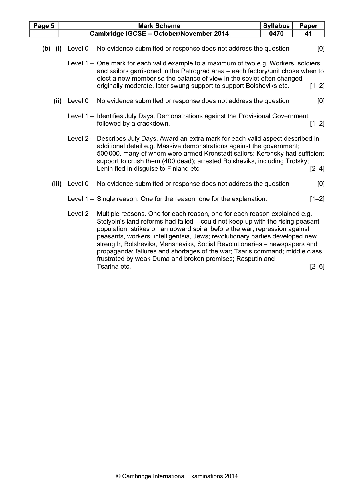 Mark scheme, page 5 of 20