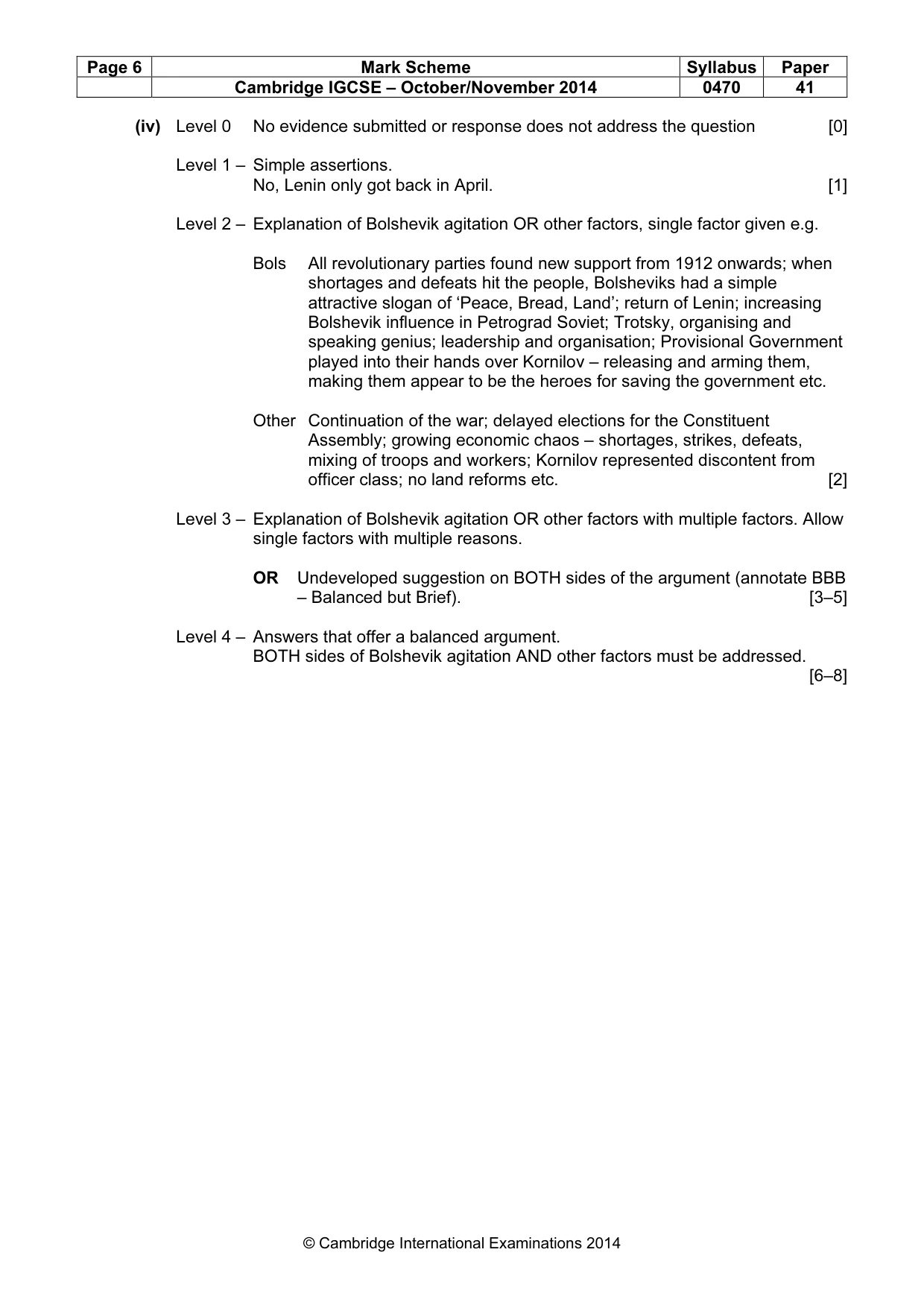 Mark scheme, page 6 of 20