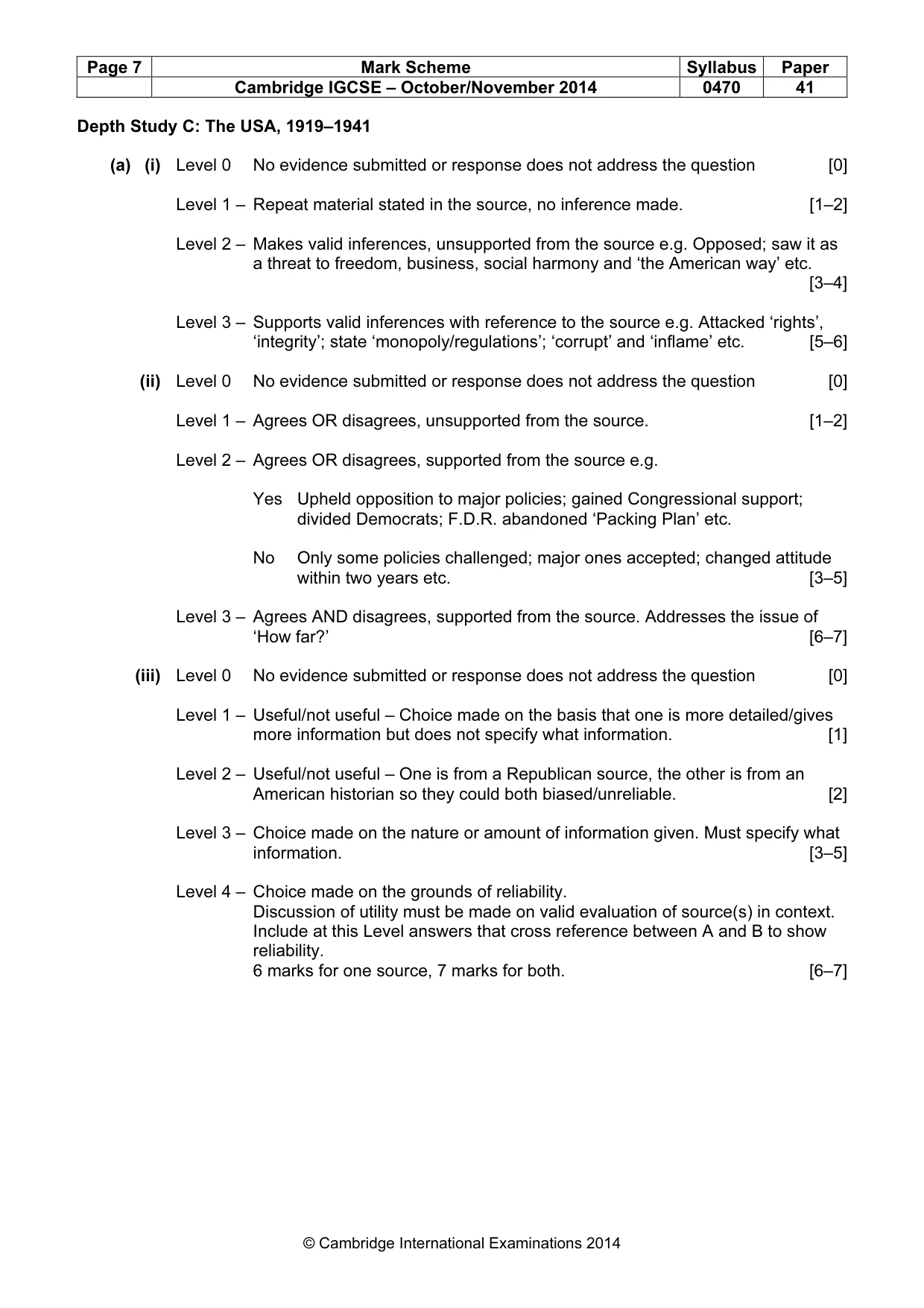 Mark scheme, page 7 of 20