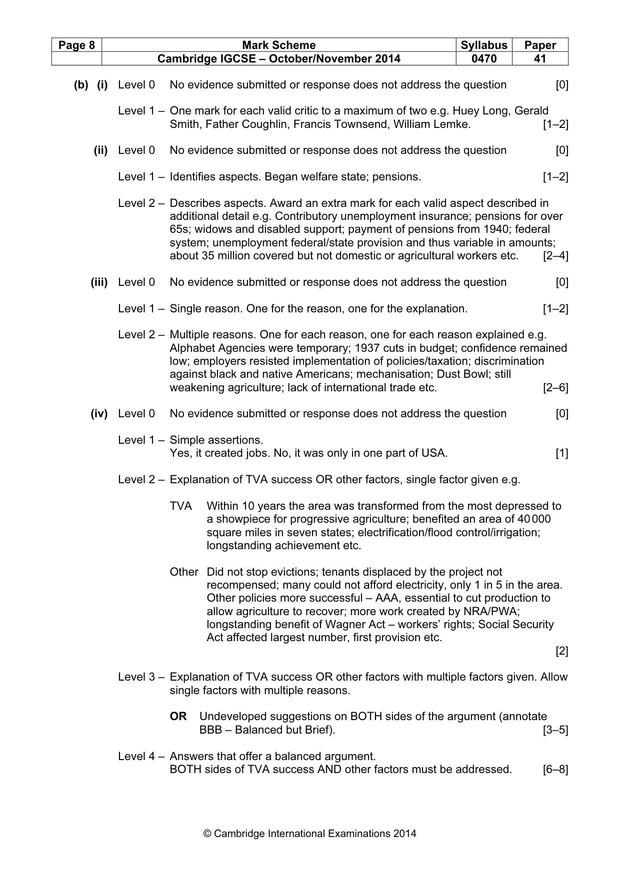Mark scheme, page 8 of 20