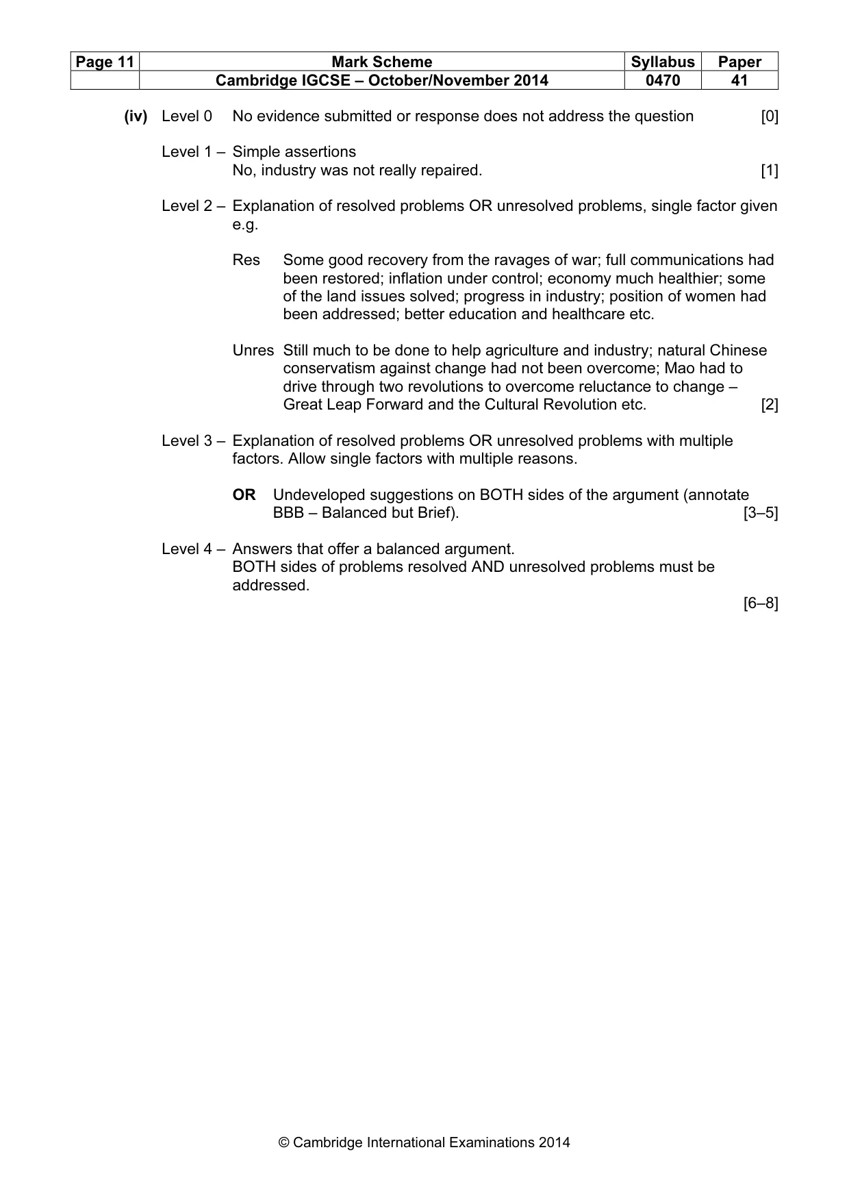 Mark scheme, page 11 of 20